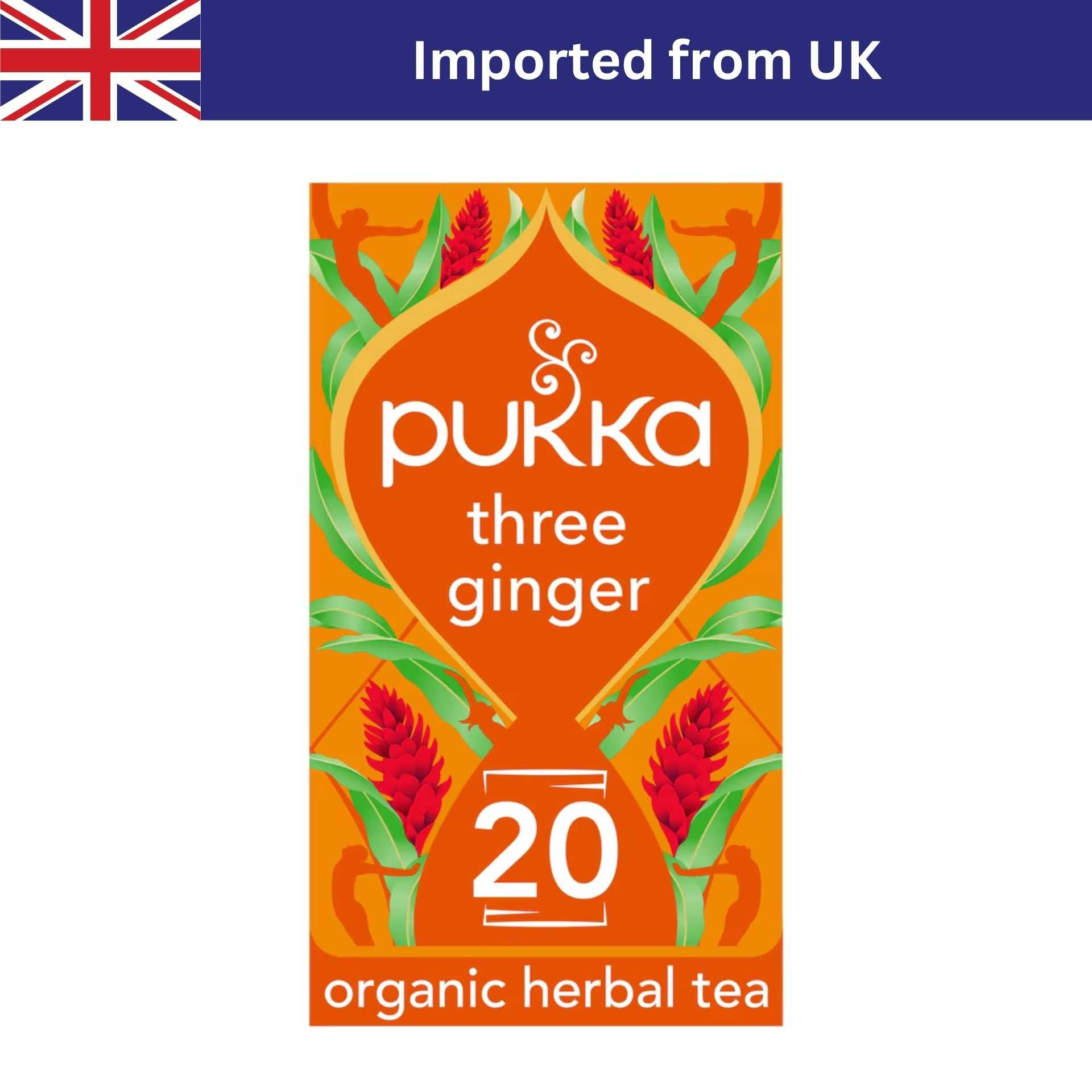 Pukka Organic Three Ginger Tea (20 ซอง / 36g) ชาอังกฤษ ชาซอง ชาออร์แกนิก