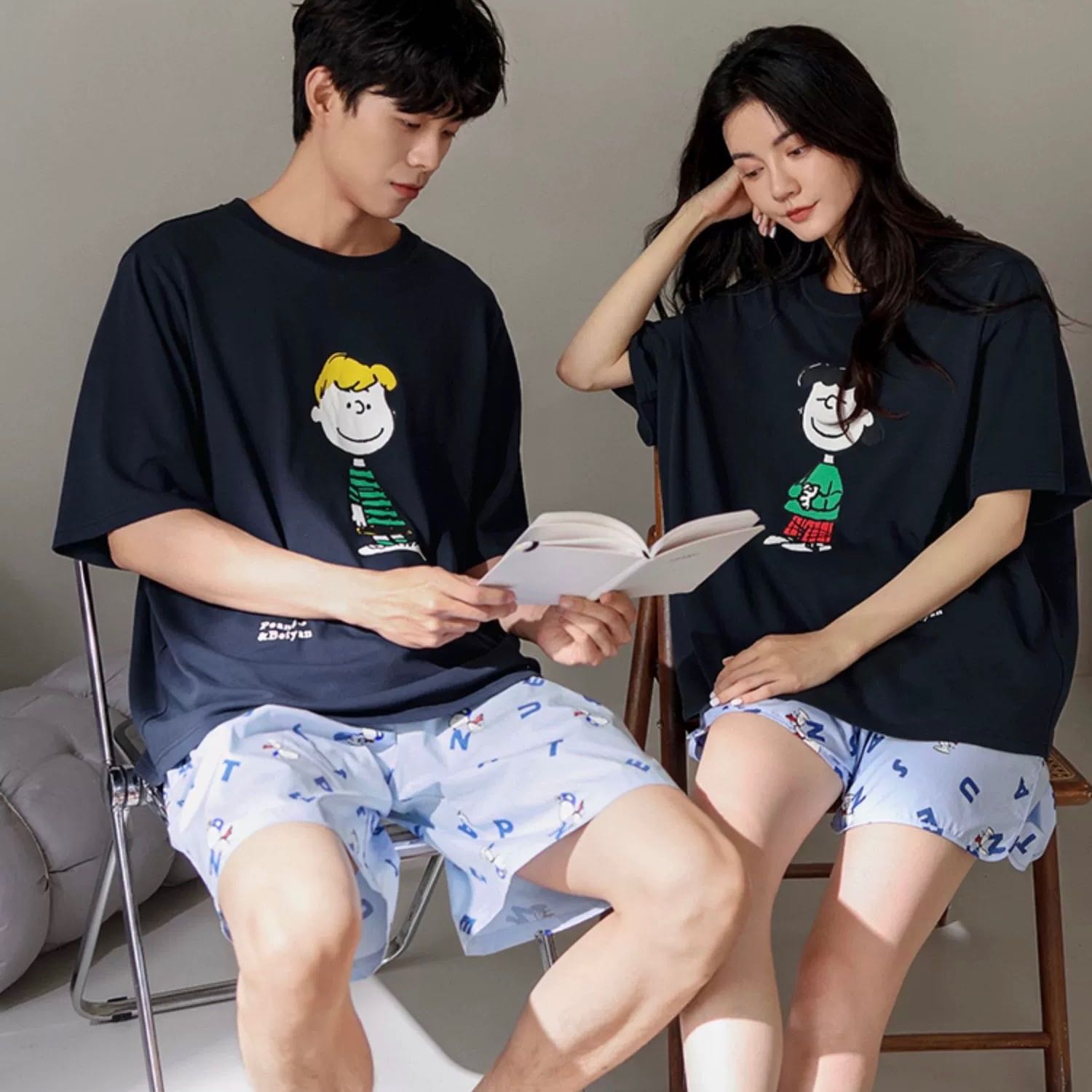  [𝑷𝒓𝒆𝒐𝒓𝒅𝒆𝒓 𝟏𝟎-𝟐𝟎 𝒅𝒂𝒚] 𝑺𝑵𝑶𝑶𝑷𝒀 𝑷𝑨𝑱𝑨𝑴𝑨𝑺 ชุดนอนคู่ ชุดนอนผู้ชาย ผู้หญิง
