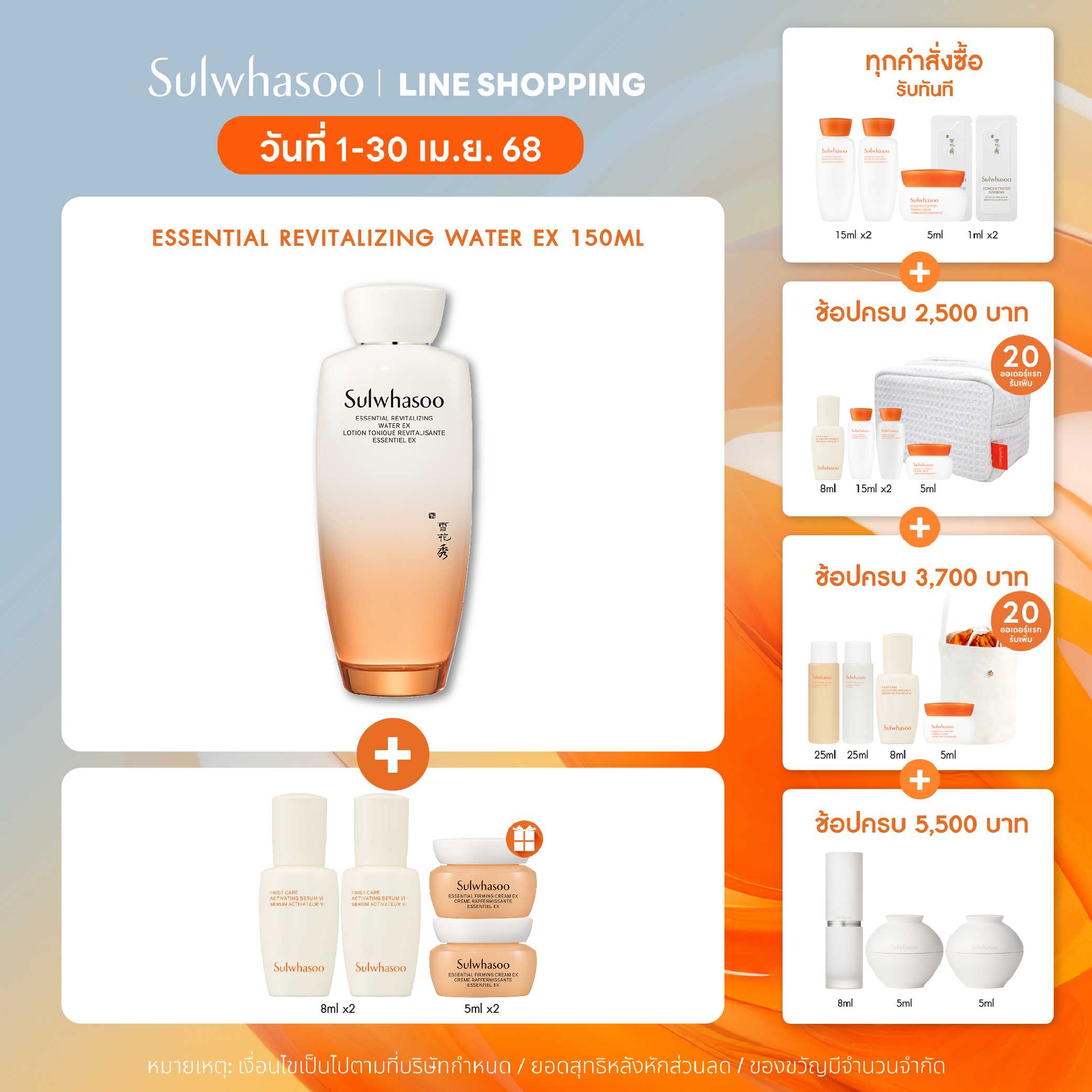 New! Sulwhasoo Essential Revitalizing Water EX 150ml.