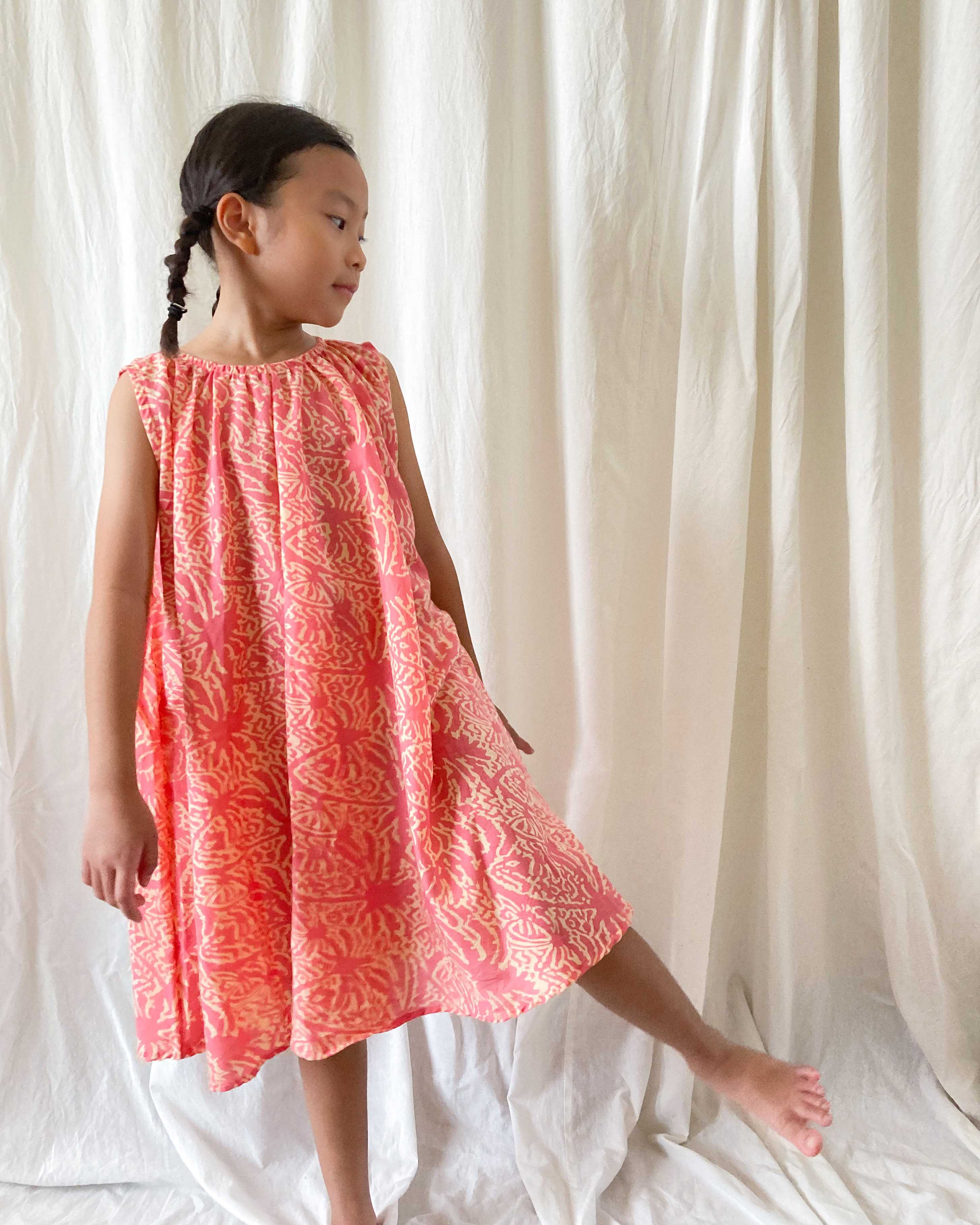【ISL-4】Indian print cotton kids summer dress