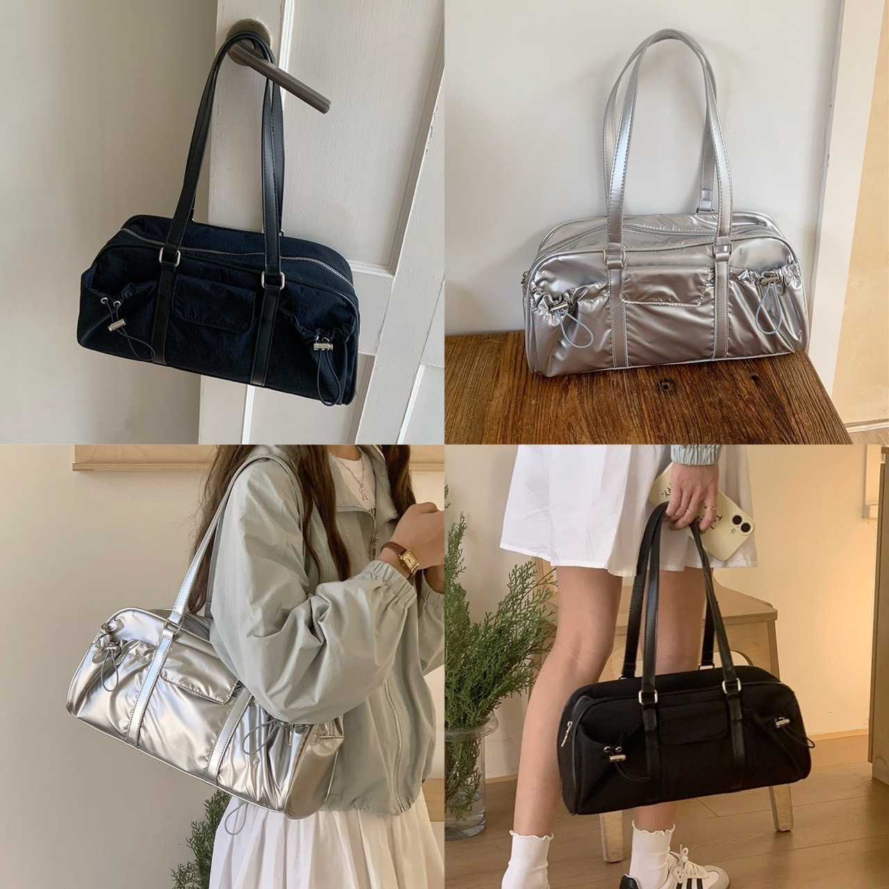[PRE-ORDER] 🩶🖤 กระเป๋าทรงหูยาว งาน Premium ตัดเย็บสวย โทนสีแมชง่าย | QB267