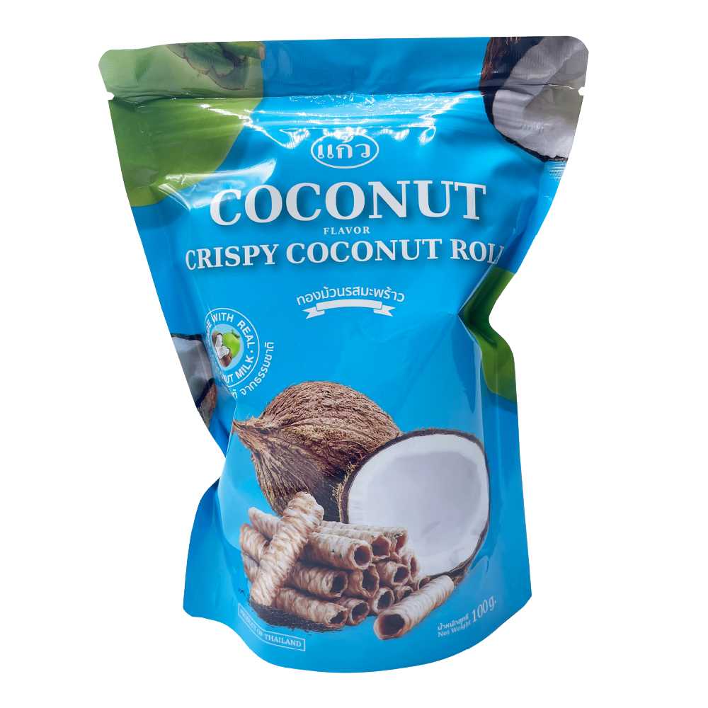 ทองม้วนรสมะพร้าว แก้ว 100g