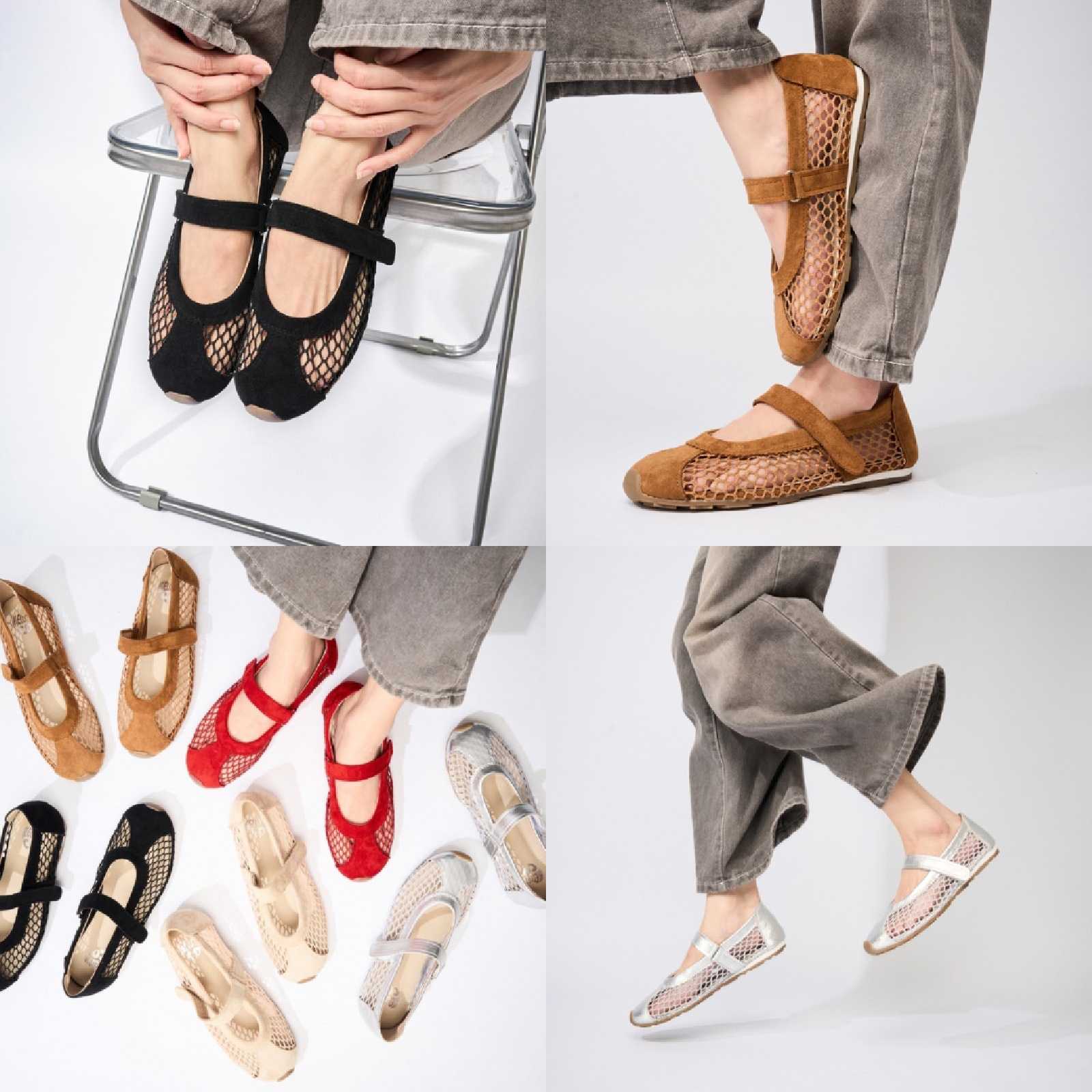 MellowCo. รองเท้าบัลเล่ต์ผ้าตาข่าย Ballet Flats รุ่น Hara  M6-H5020