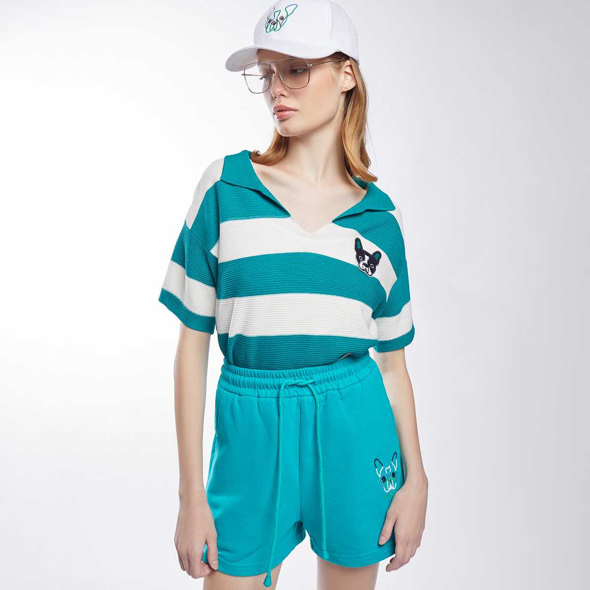 เสื้อนิตเฟรนช์ชี่ลายทาง | Frenchie Strip Knit Top | 06045
