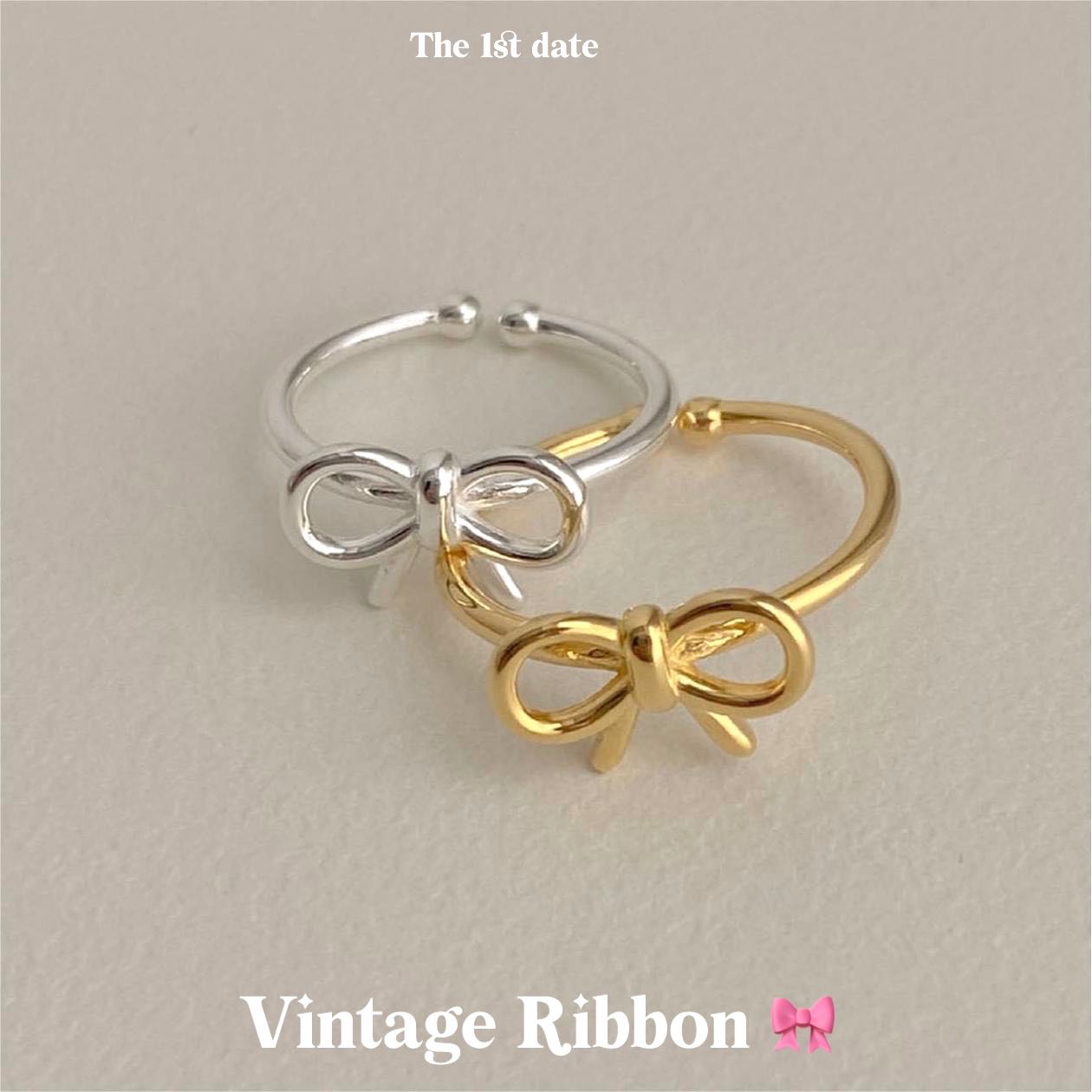 แหวนรุ่น vintage 🎀 ribbon-ส่งฟรี (s925)