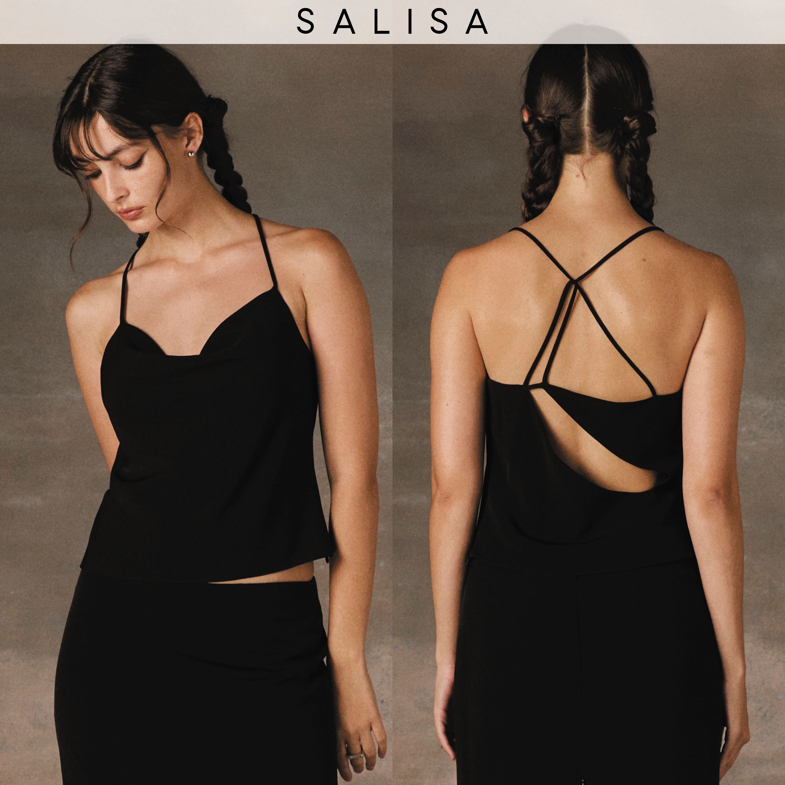 CAMISOLE PF24 Cowl Neck Open Back เสื้อสายเดี่ยว สายไขว้หลัง