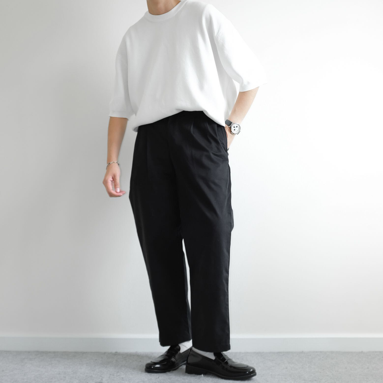 6RAGEBLUE  Cropped Tapered Wide Pants