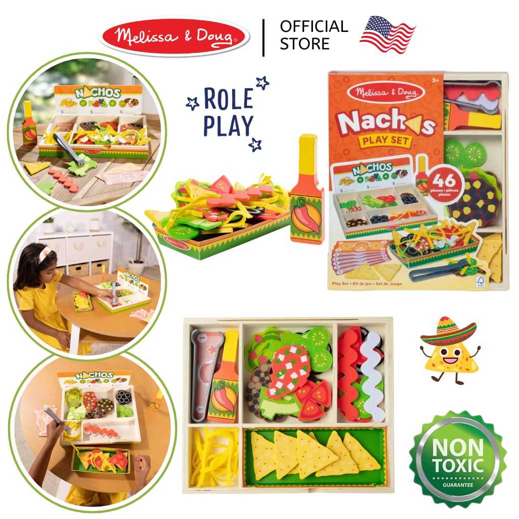 (ของแท้ USA) ของเล่นอาหารนานาชาติ นาโช่ชีส 46 ชิ้น ของเล่นทำอาหาร Nachos Cheese Melissa & Doug 92310
