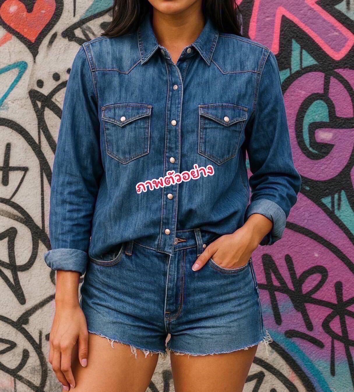 เสื้อยีนส์บางสภาพสวย งานแบรนด์ห้าง งานนอกมือ2