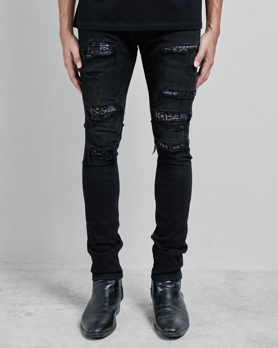 Black Track Paisley Skinny