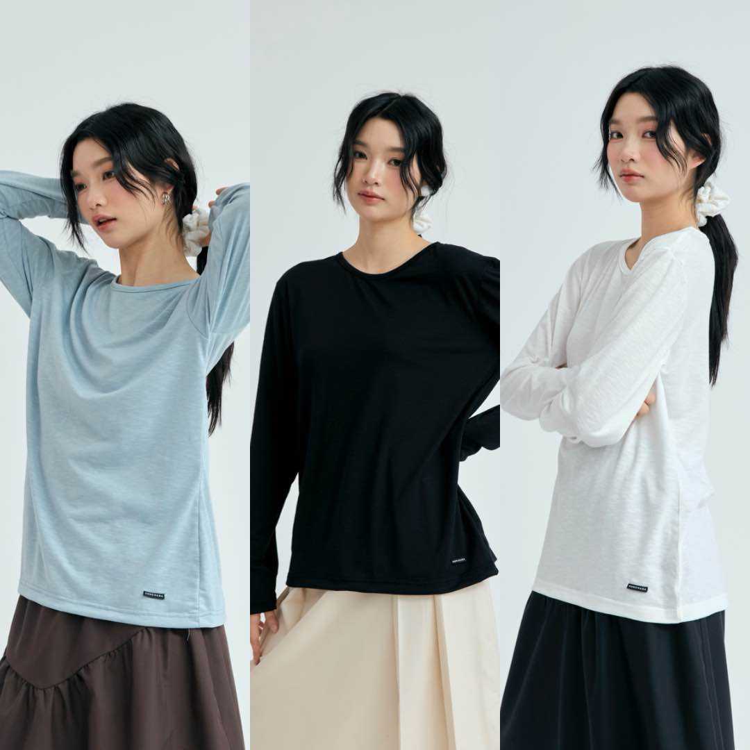 Aunchadabrand - Jersey longsleeve top เสื้อยืดแขนยาวผ้าเจอซี่สลาฟ
