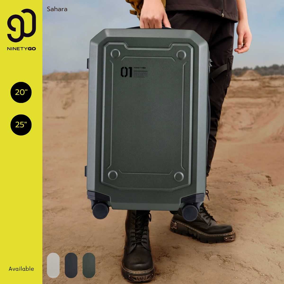 NinetyGo : กระเป๋าเดินทางแบบซิป น้ำหนักเบา รุ่นซาฮาร่า (Sahara 90L01)