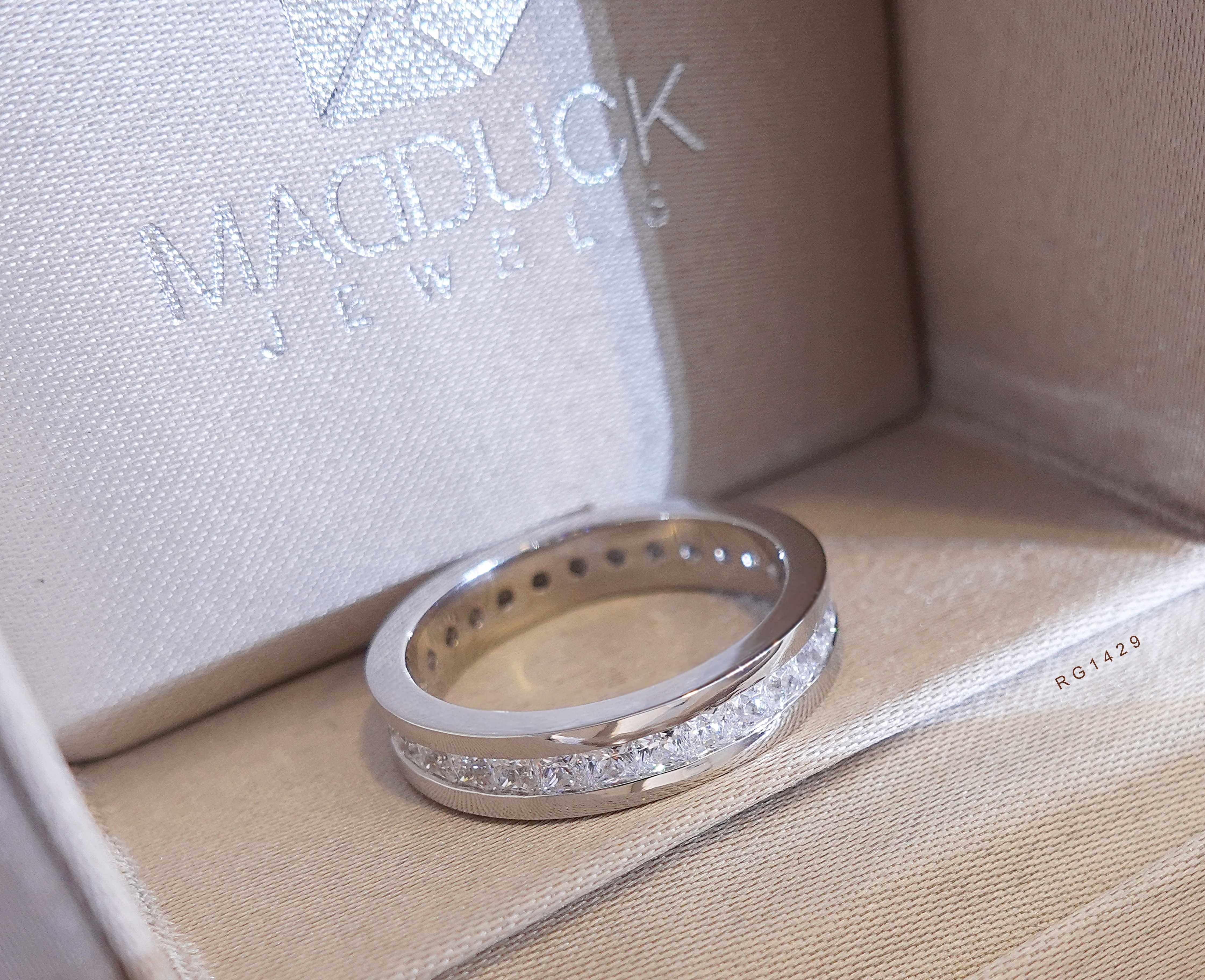 MadDuckJewels RG1429 แหวนเงินแท้ เพชรสังเคราะห์ ชุปโรเดียม