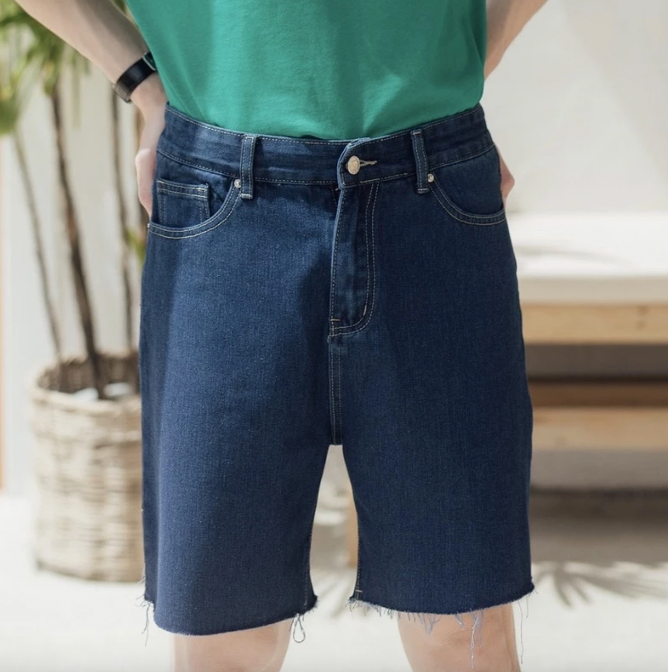 KN SHORT DARK BLUE JEANS (รหัส : K003)