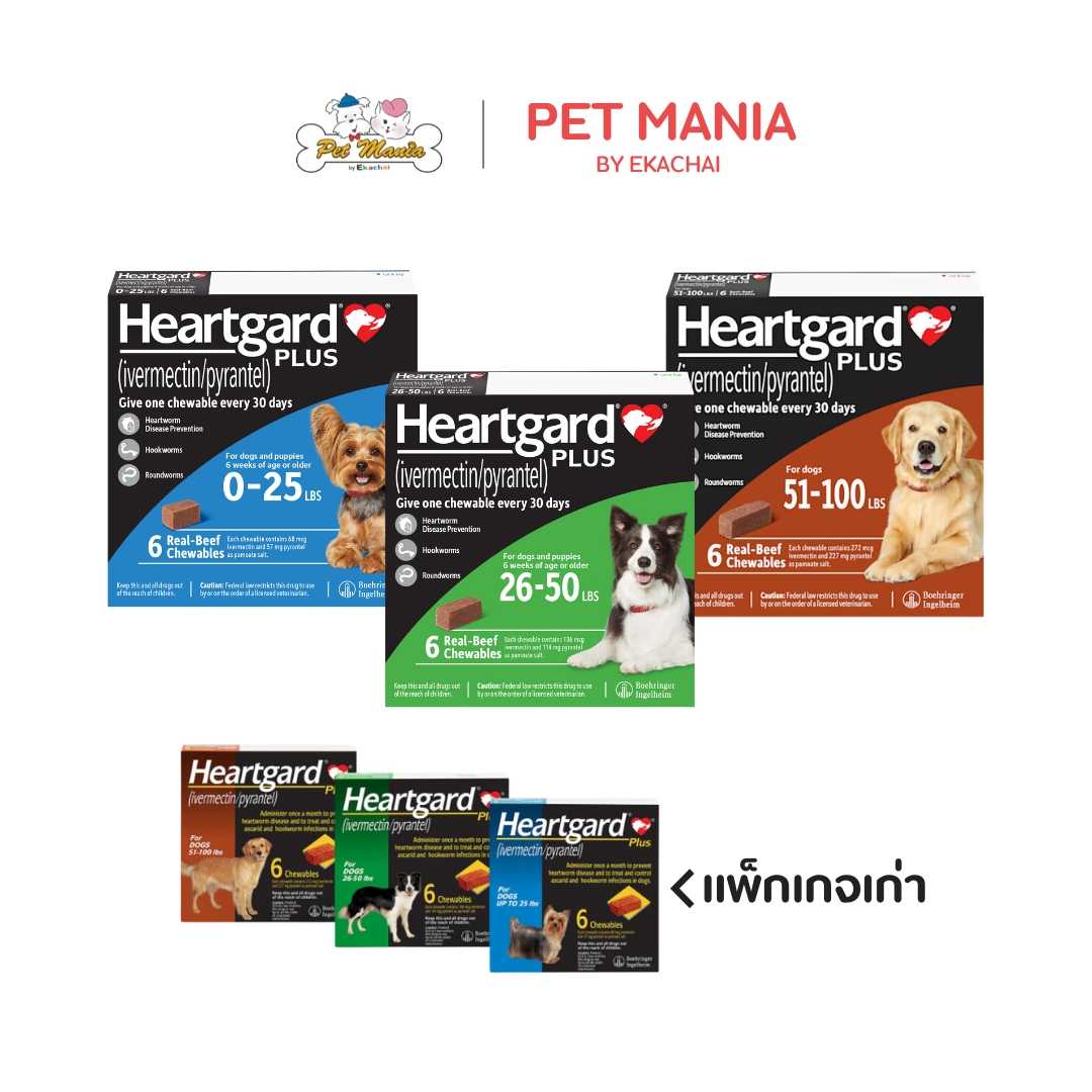 Heartgard Plus ยาป้องกันโรคพยาธิหัวใจสำหรับสุนัข ชนิดเคี้ยว