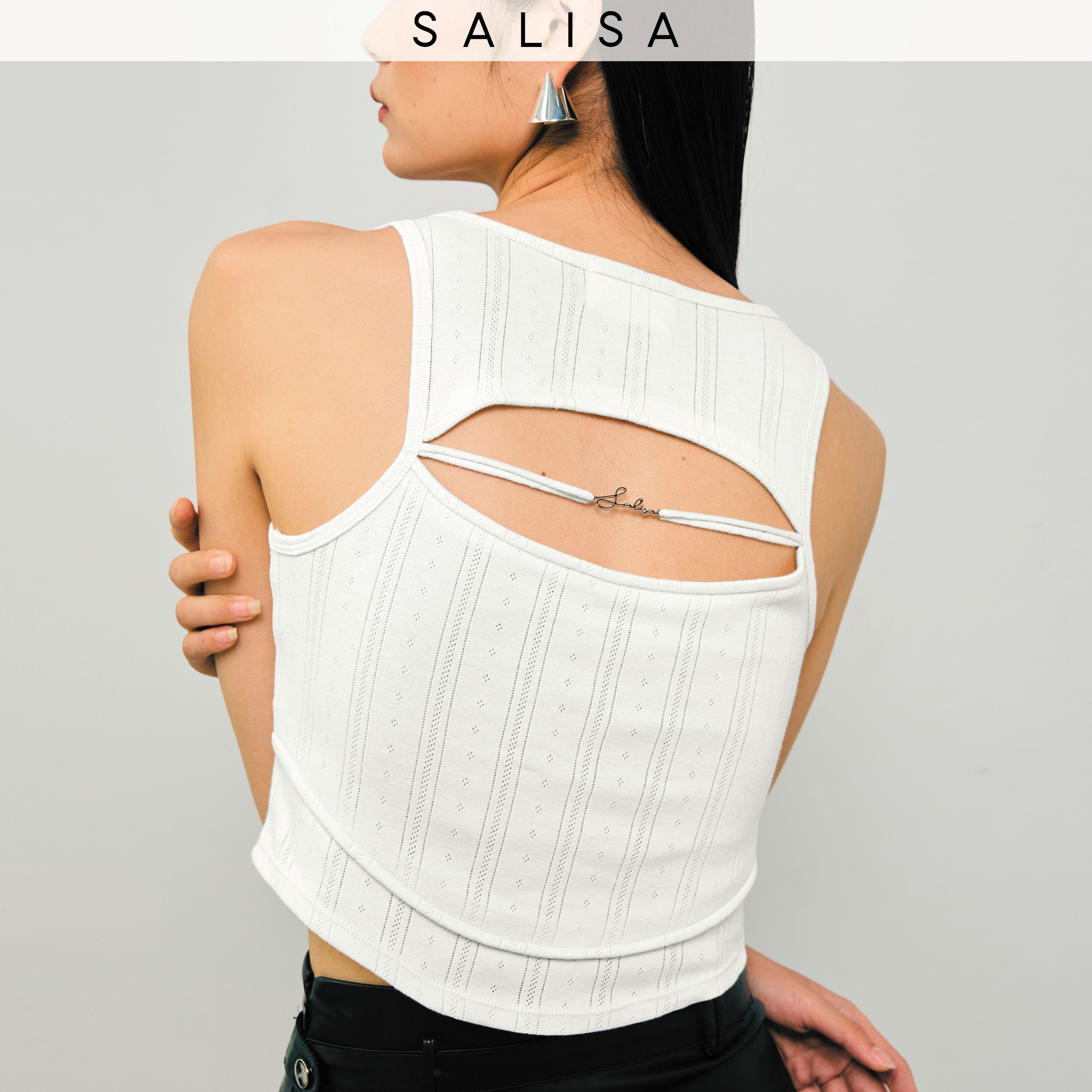 CORSET STRING TANK FW24 White เสื้อกล้าม สายใส