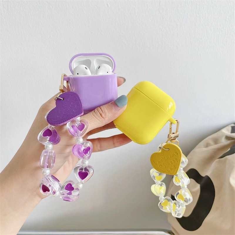 ♥ เคส Airpods : Neon Soft case ยางสีมีทั้งหมด 6 สี + พวงกุญแจลูกปัดหัวใจ