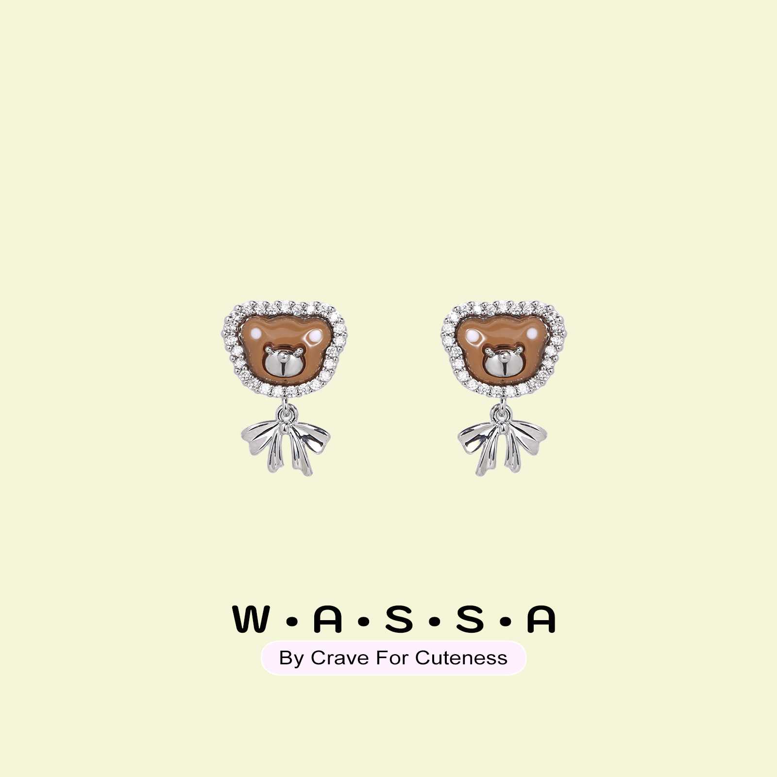 Fun coffee bear bow earrings EAR119