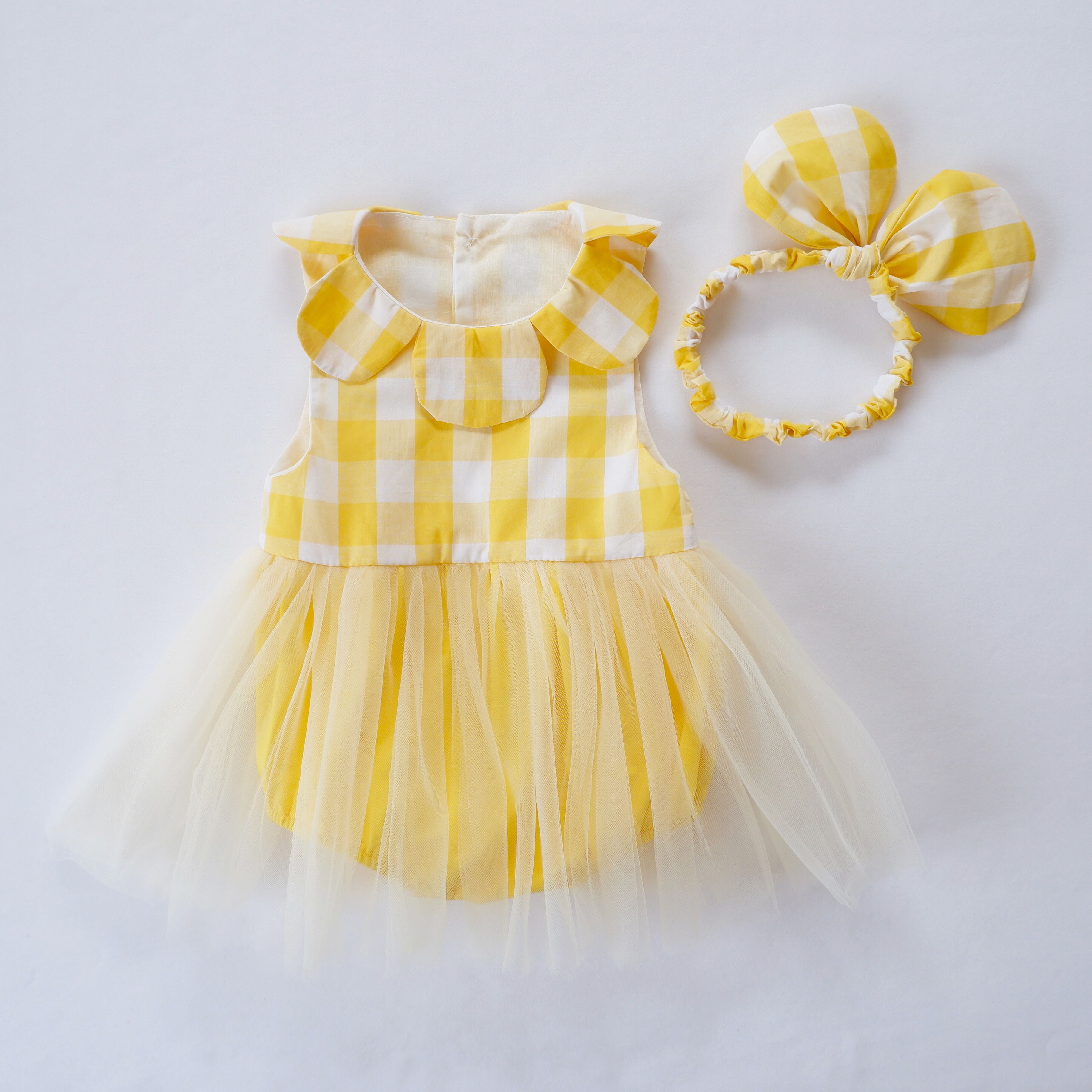 Yellow Plaid Ruffle Sunshine   ⁣⁣⁣⁣