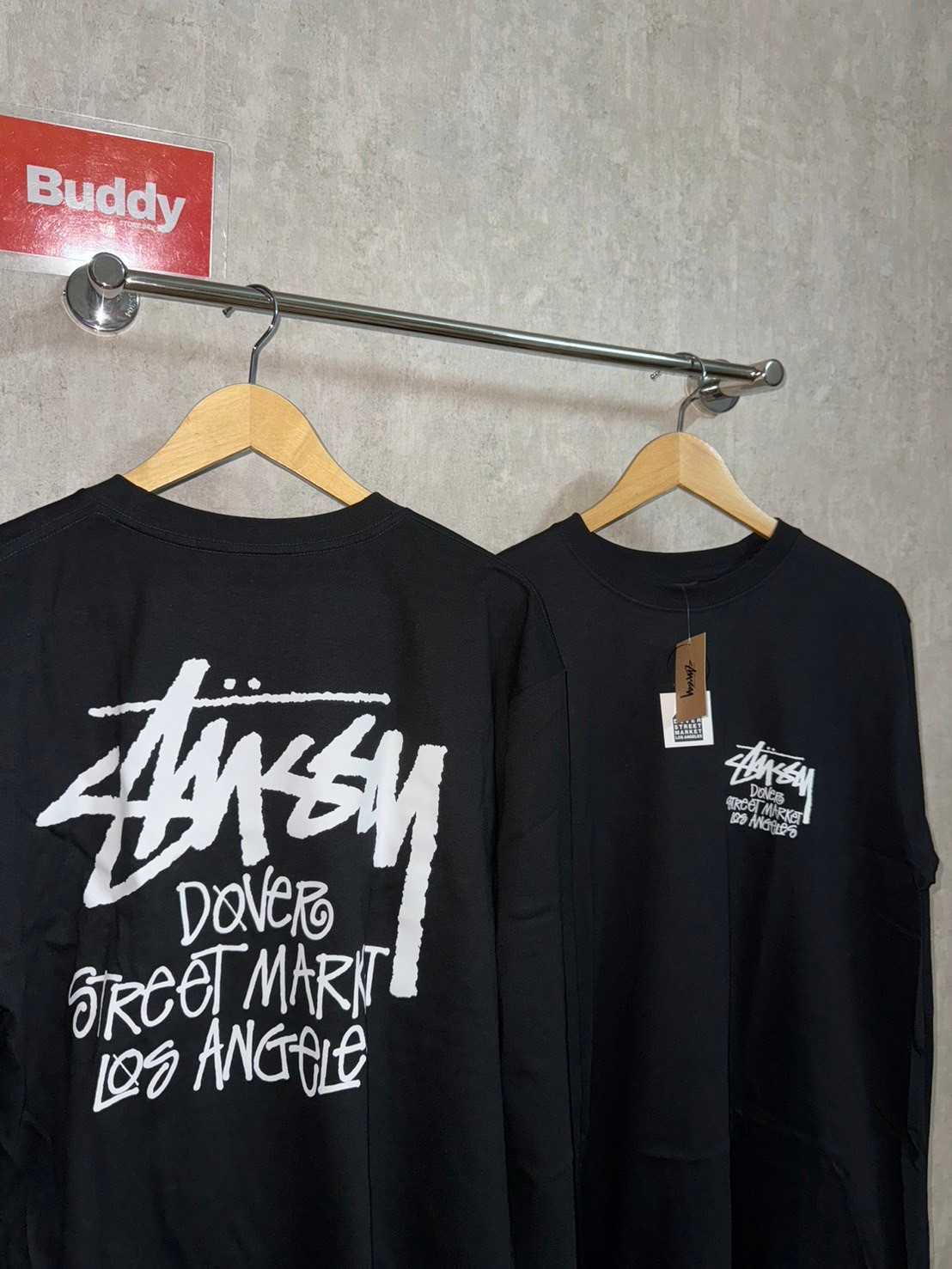 Stussy X Dover Street Market Men's Los Angeles Long Sleeve T-Shirt (Black)