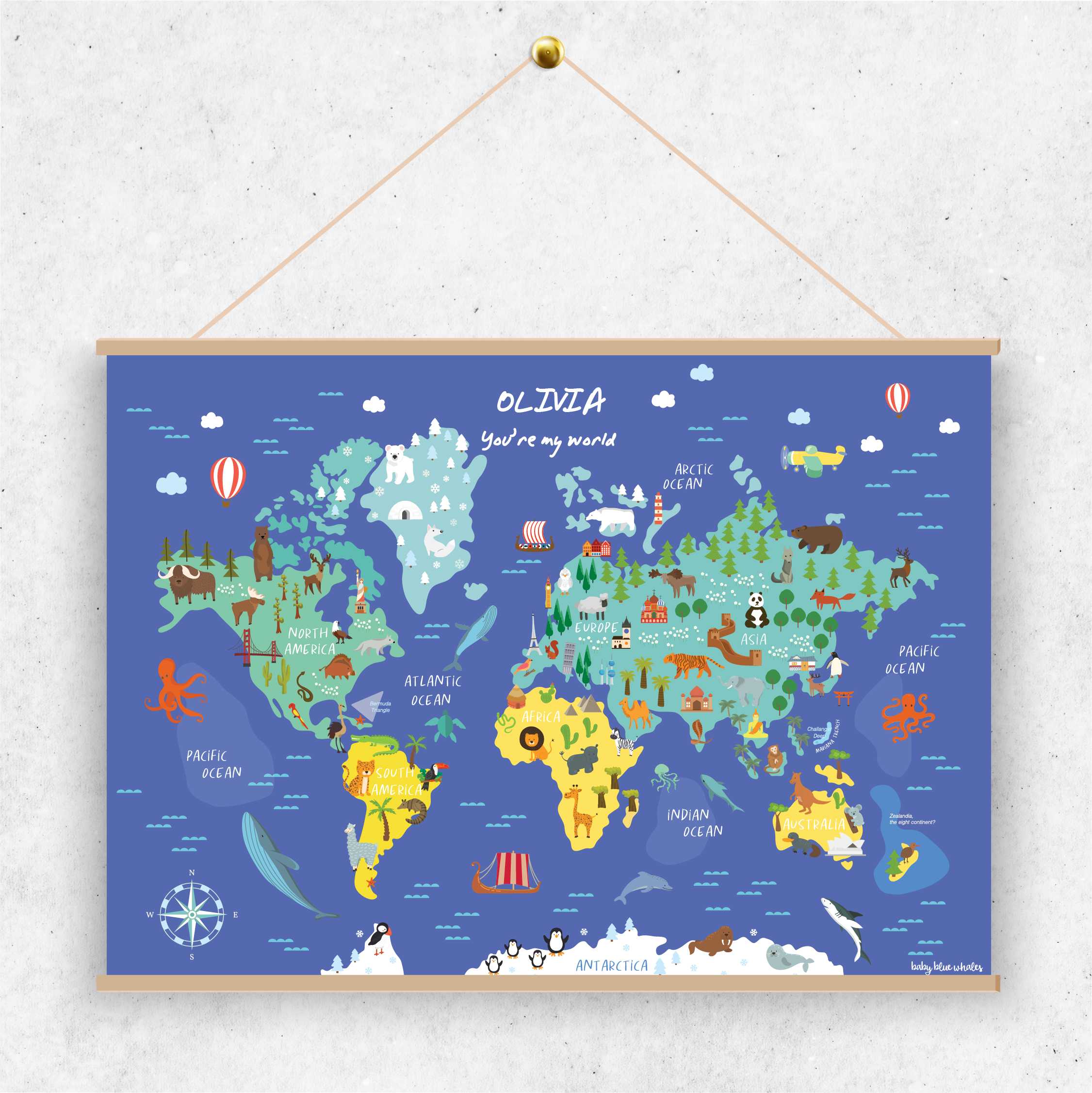 World Map (Night) Poster