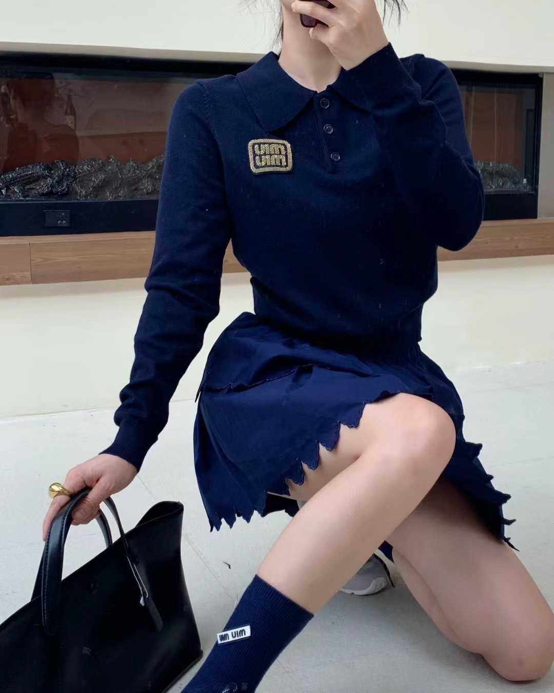 ( SALE ) MIU MIU LOGO POLO SWEATER