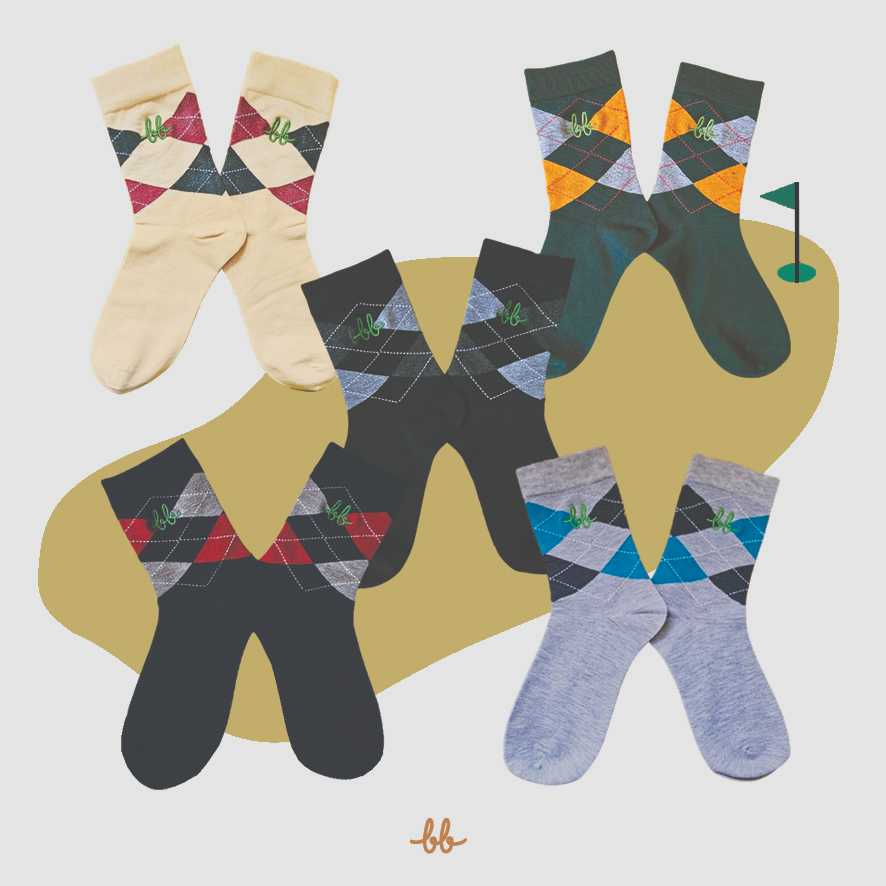 Men Crew Socks - Argyle  (1 pair)