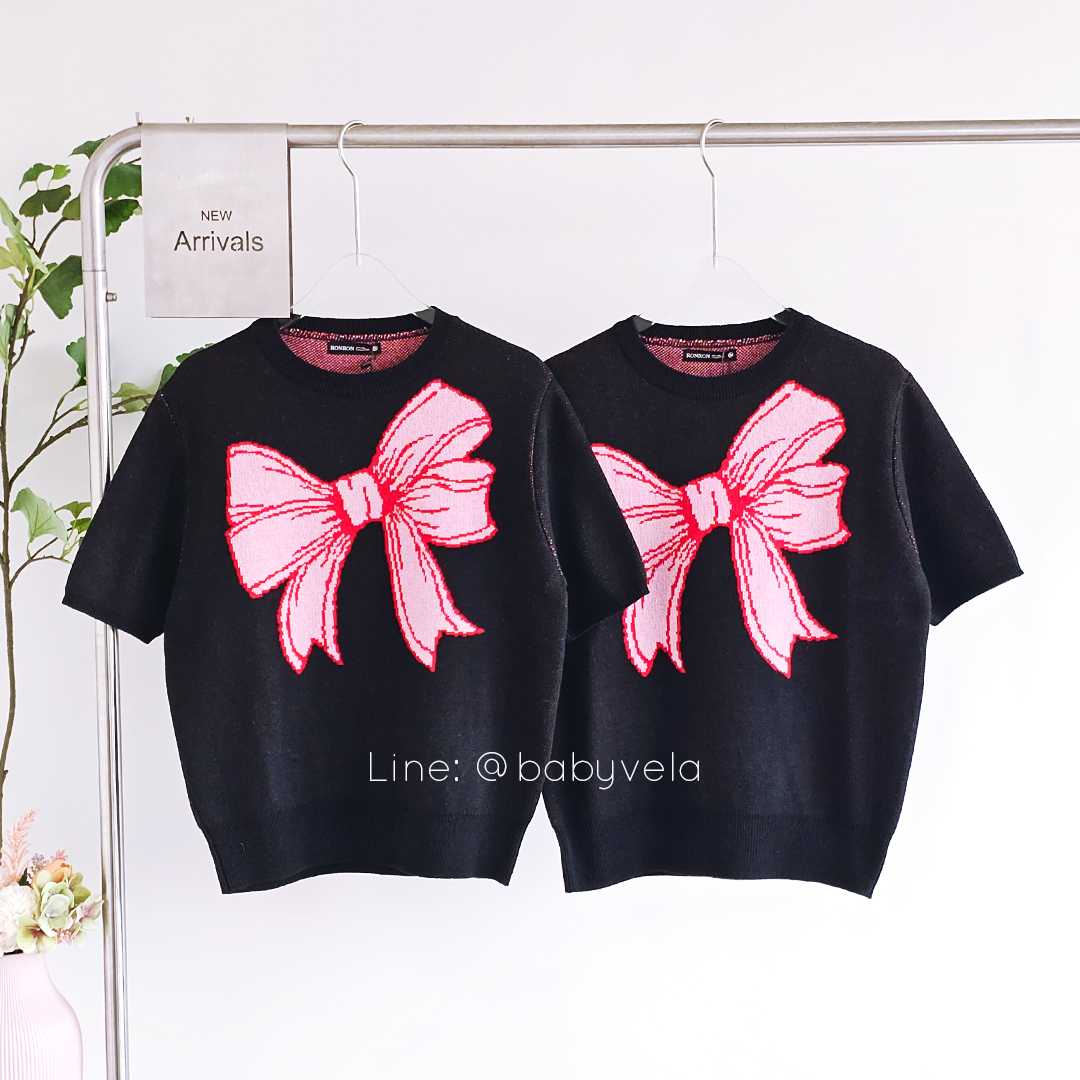 RonRon Ribbon Italy Cotton Short Knit (Black)