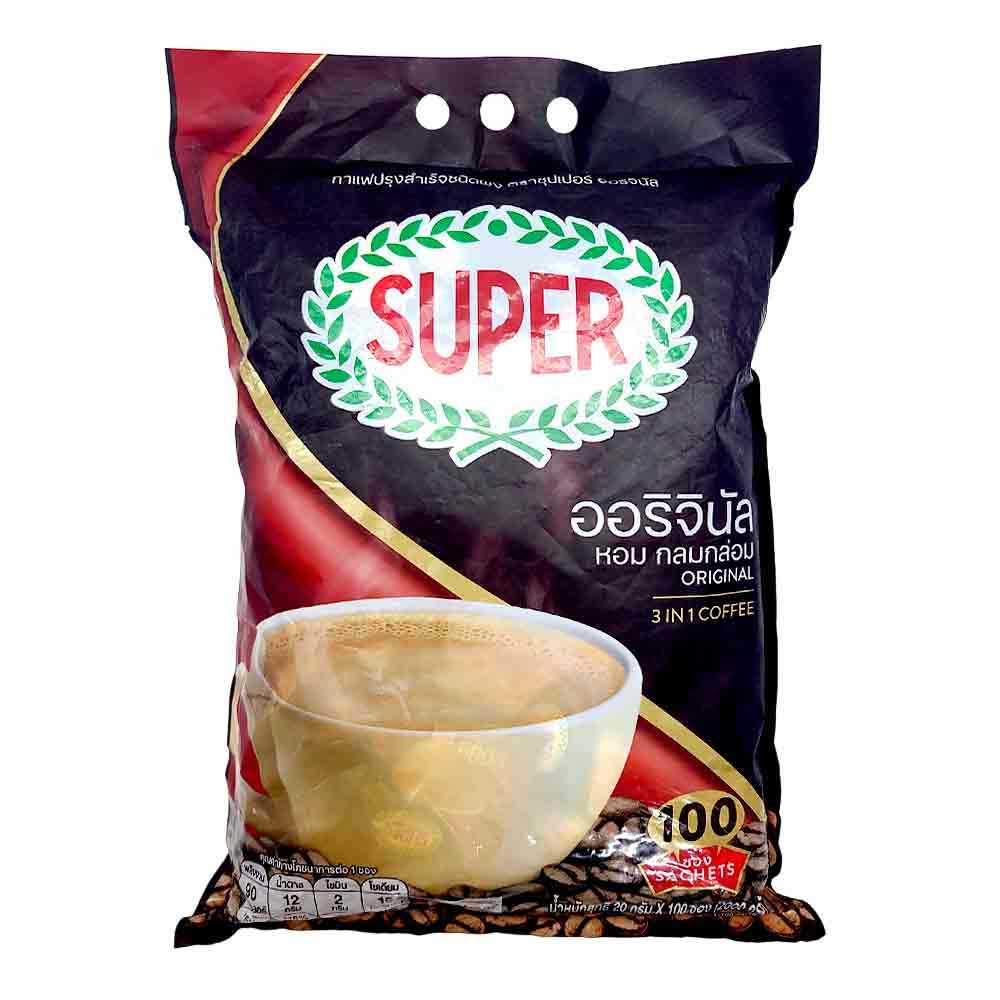 ซุปเปอร์กาแฟ กาแฟปรุงสำเร็จ (100 ซอง 3in1) 1700กรัม 8888240000231(07)