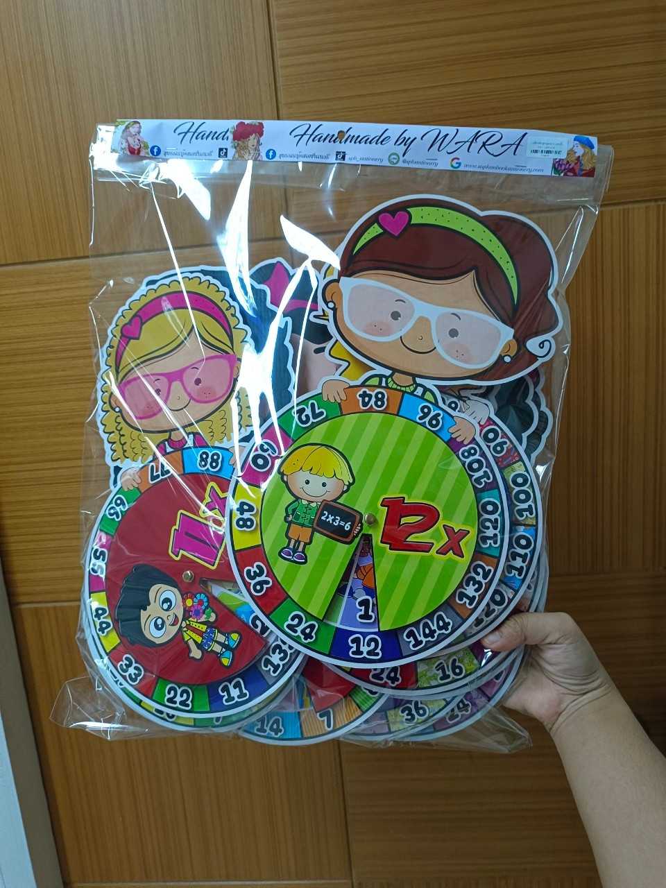 งานสื่อ วงล้อ สูตรคูณแม่ 2 ถึง 12 + ขาตั้งใส
