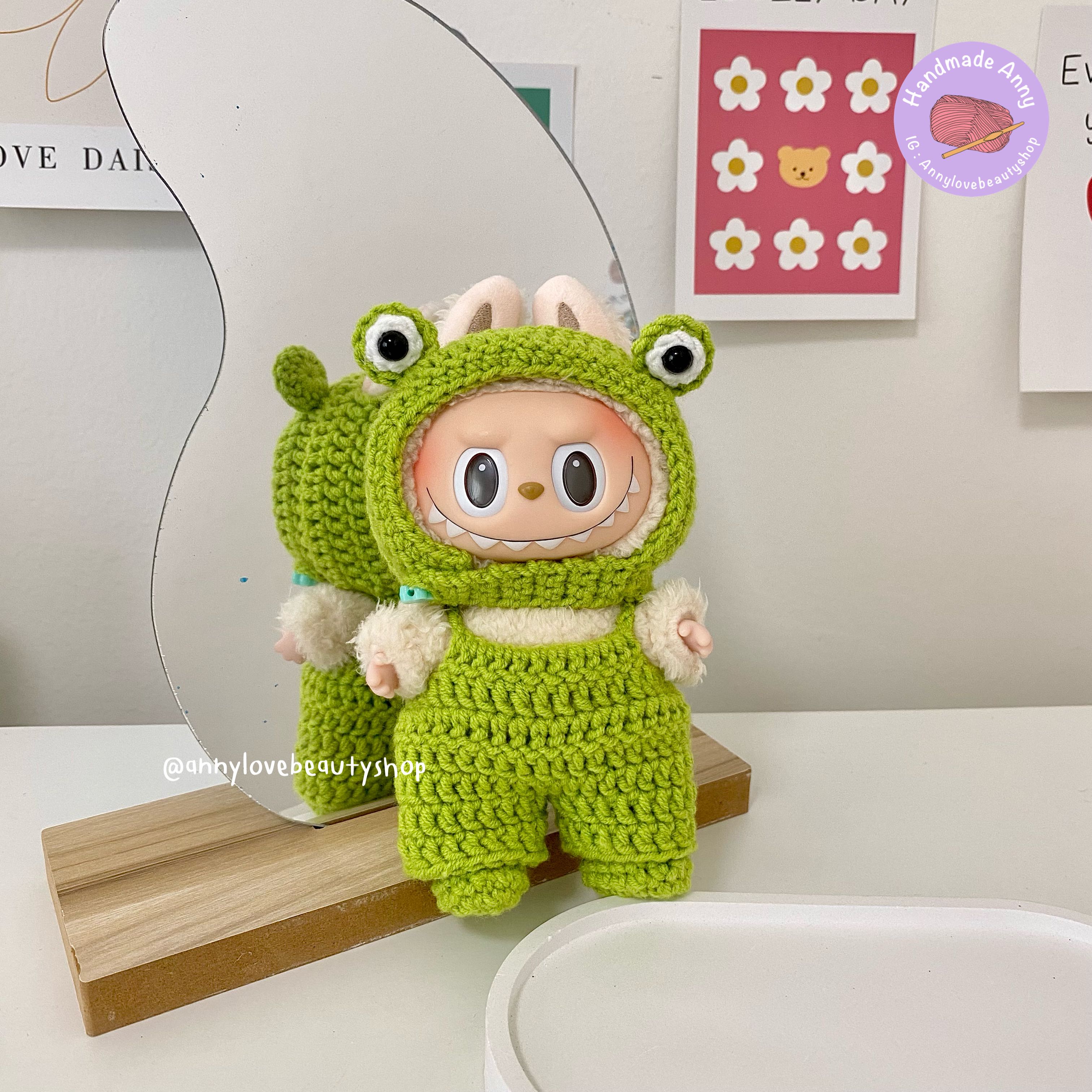 Handmade🐸 ชุดเซ็ตน้องกบ 3 ชิ้นถักไหมพรม สำหรับลาบูบู้