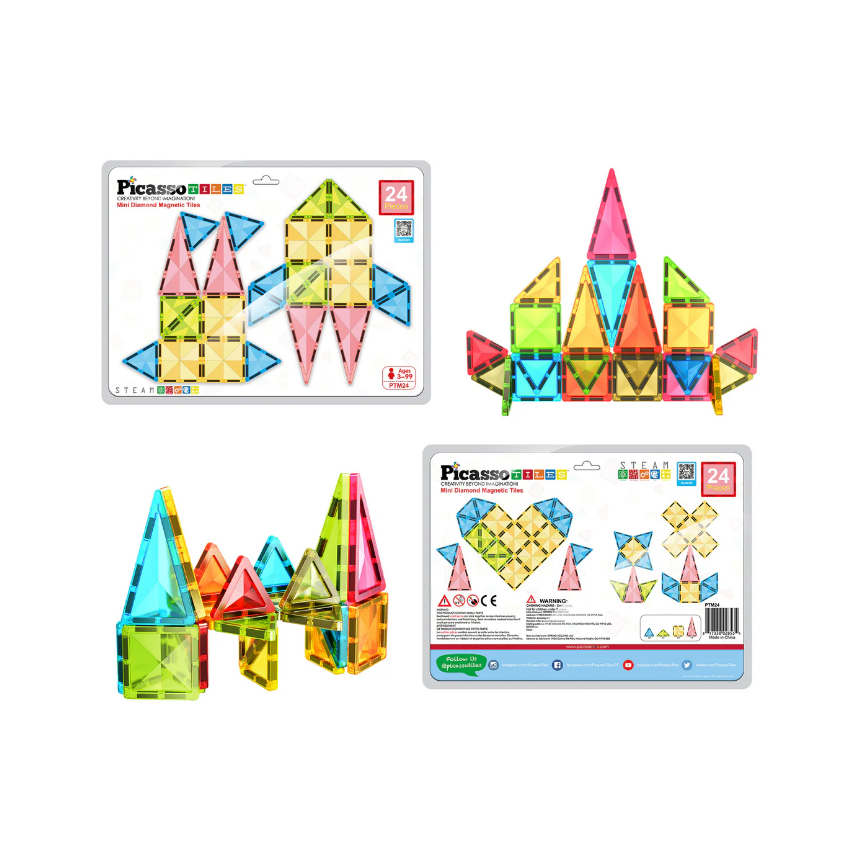 PicassoTiles Mini Diamond Series 24 Pc Travel Set