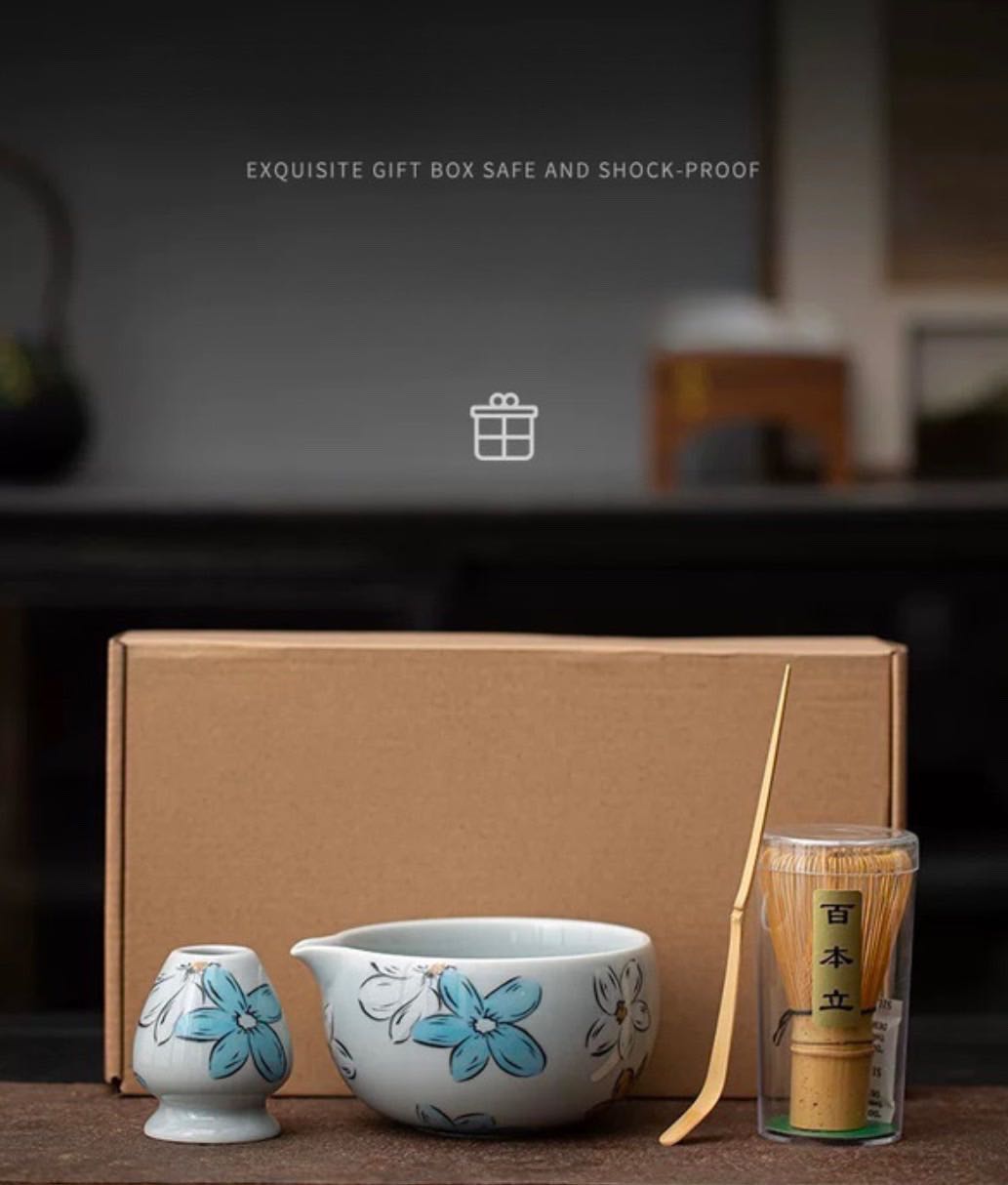 ELEGANT FLORAL DESIGN 4 PCS SET MATCHA  ( จัดส่งสินค้าประมาณวันที่ 18 เมษา )