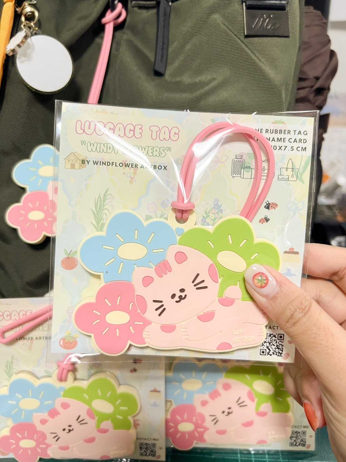 RUBBER LUGGAGE TAG ป้ายแท็กยางห้อยกระเป๋าเดินทาง [Windy Flowers]
