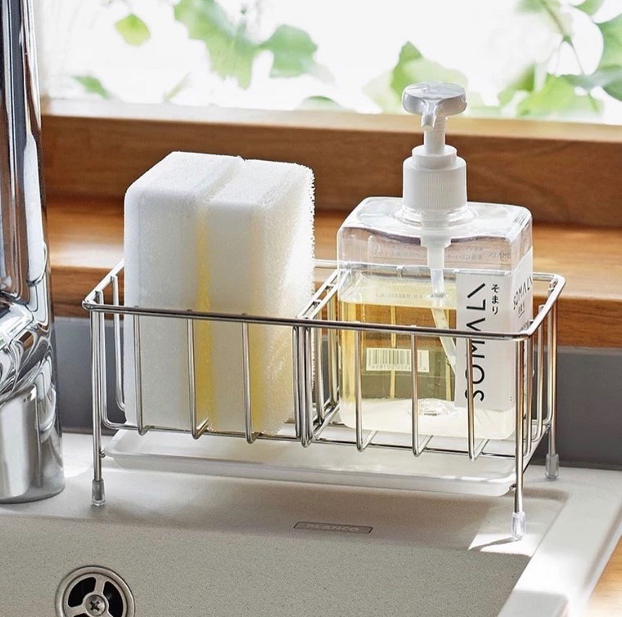 Sponge shelf and tray : ที่วางฟองน้ำ ขวดน้ำยา พร้อมถาดรองน้ำ
