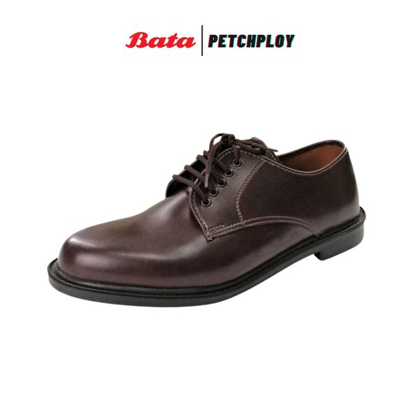 Bata คัชชูหนัง สีน้ำตาล แบบผูกเชือก บาจาของแท้ รองเท้าทางการ รุ่น 4782
