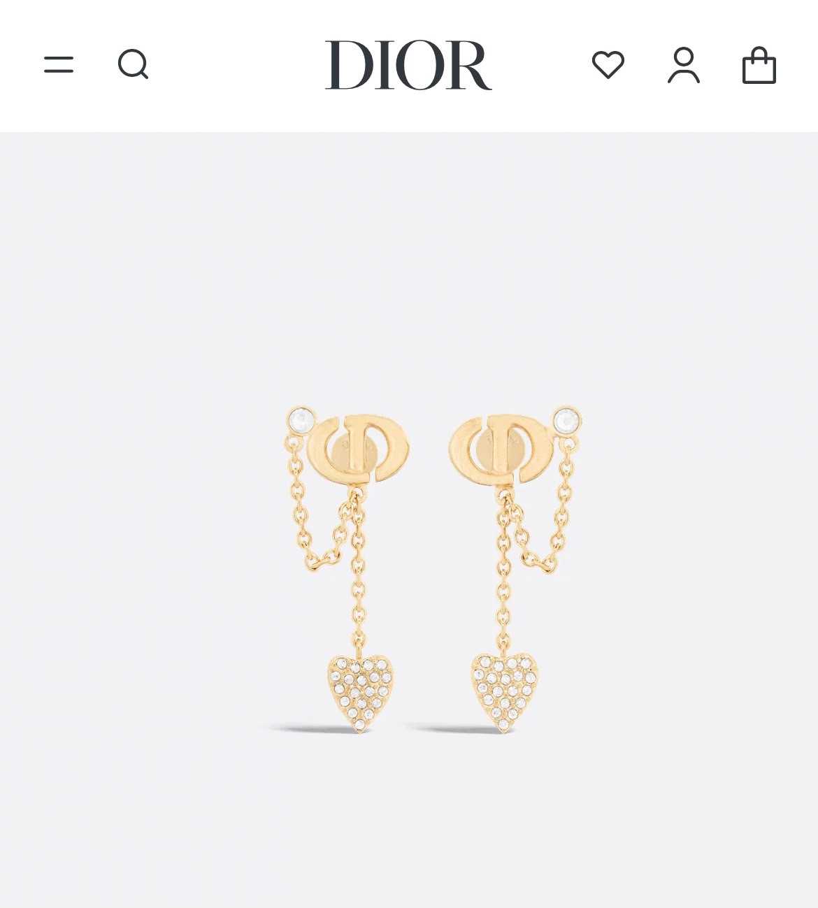DIOR HEART DANGLE EARRINGS