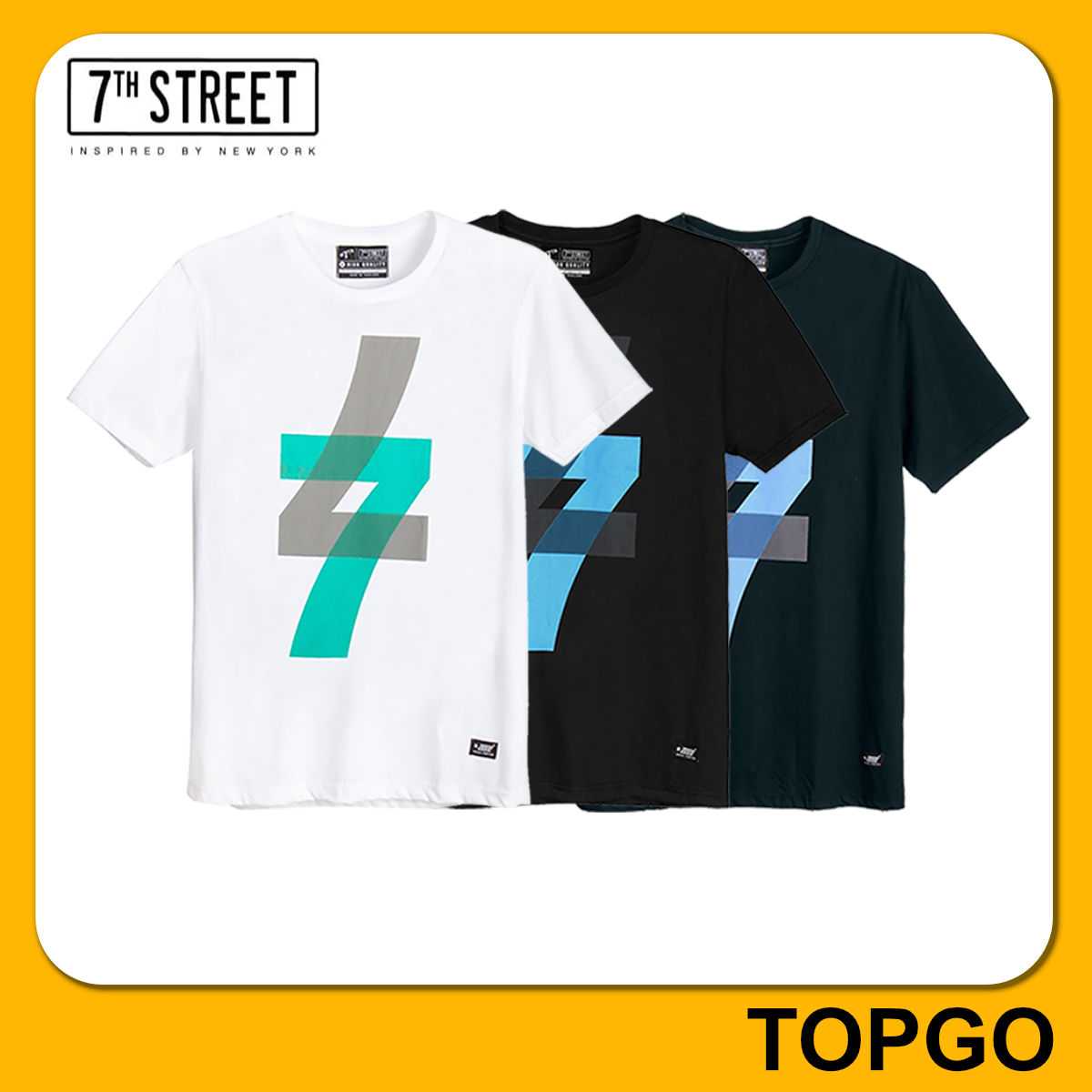 เสื้อยืด แขนสั้น 7th Street (ของแท้) แนวสตรีท รุ่น เลข7 (ขาว,ดำ,กรมเข้ม) RSN001,RSN002,RSN006