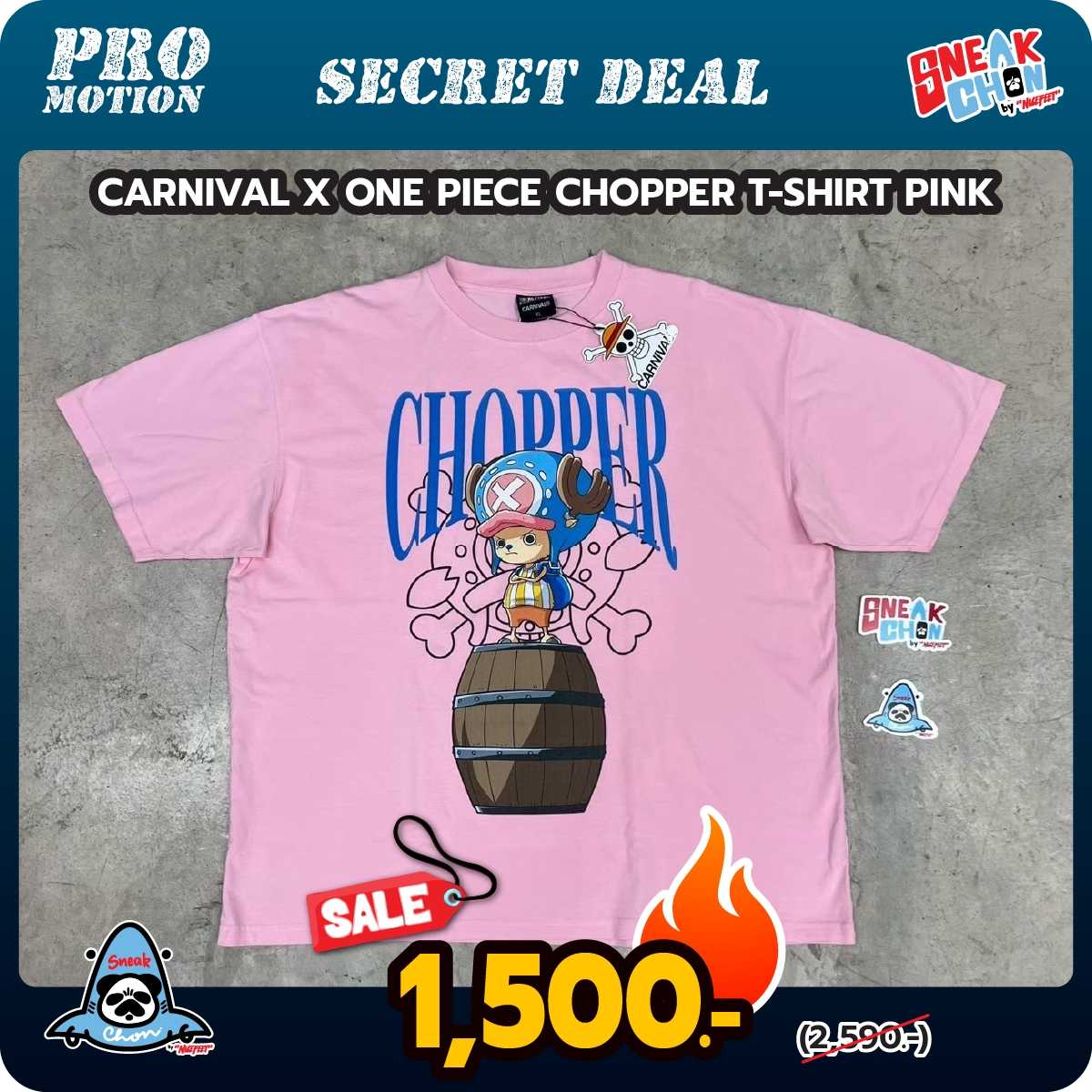 [Secret Deal] Carnival X One Piece Chopper T-Shirt Pink (Drop 2)