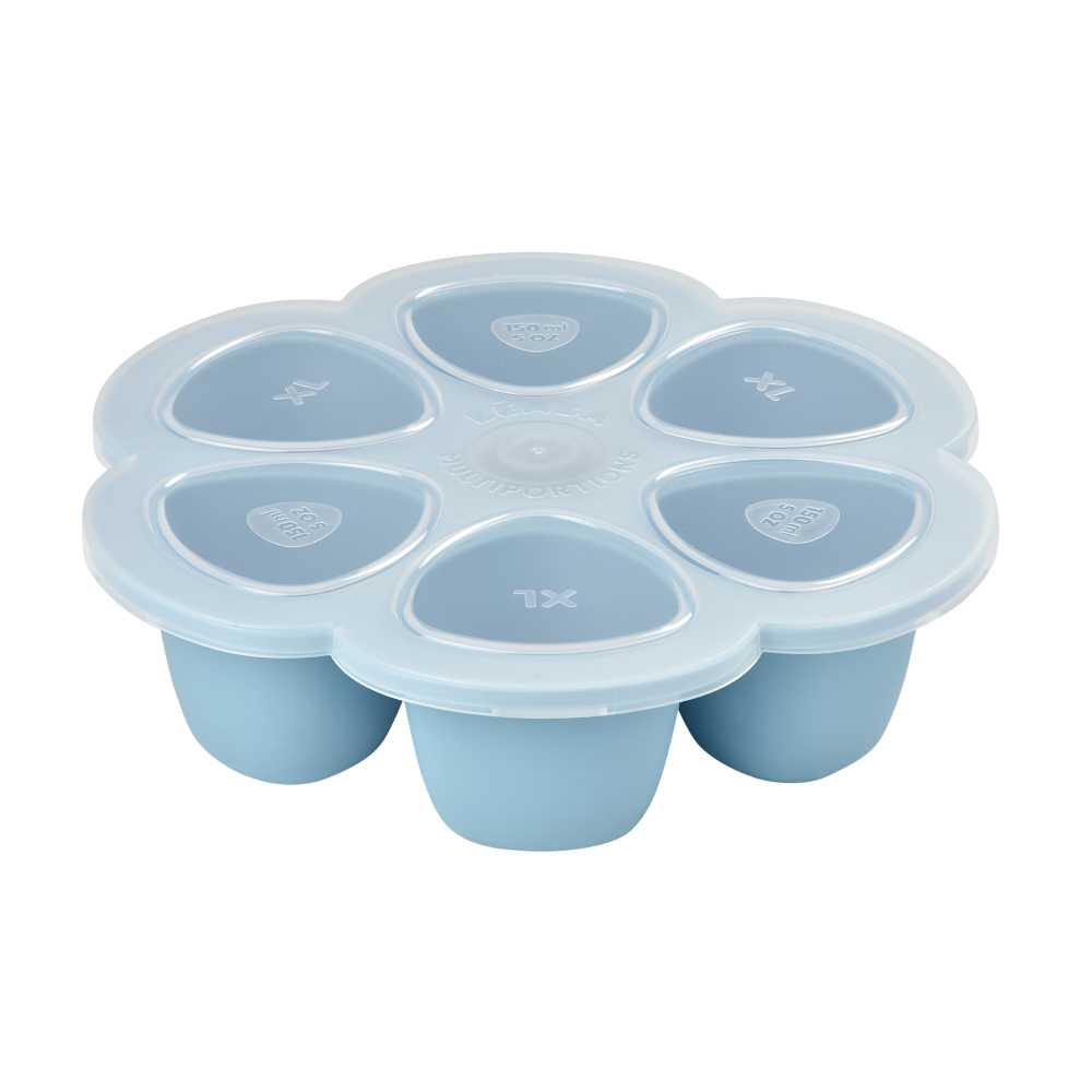 BEABA ถาดซิลิโคนแช่อาหาร Silicone multiportions 6 x 150 ml BLUE