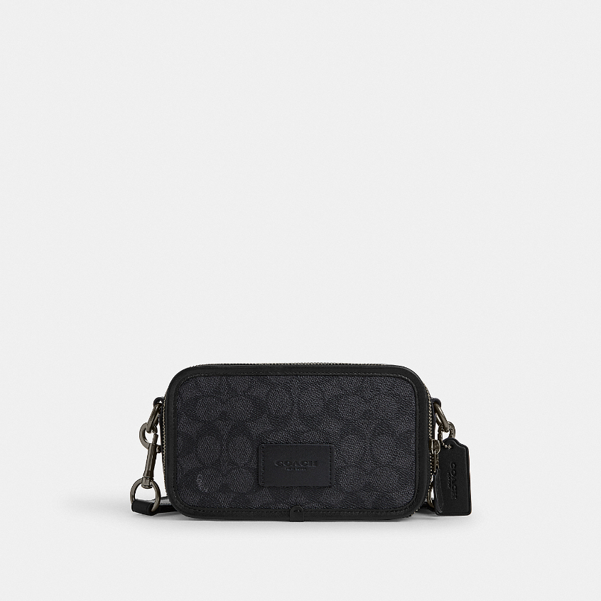 Coach CW365 Wyatt Crossbody (QBMI5) กระเป๋าสะพายข้างผู้ชาย สี Qb/Charcoal/Black