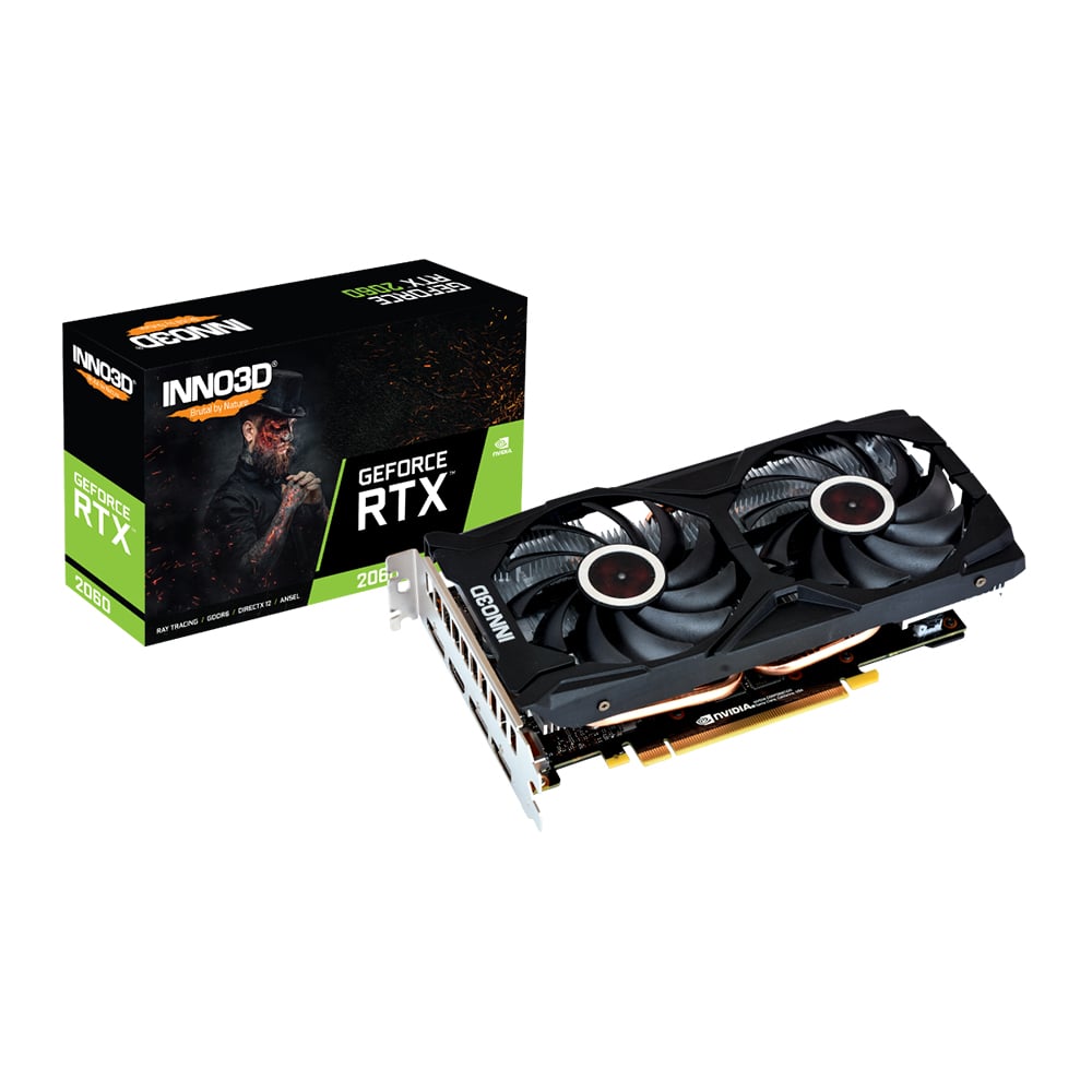 VGA (การ์ดแสดงผล) INNO3D GEFORCE RTX 2060 TWIN X2 - 6GB GDDR6 (N20602-06D6-1710VA15L)