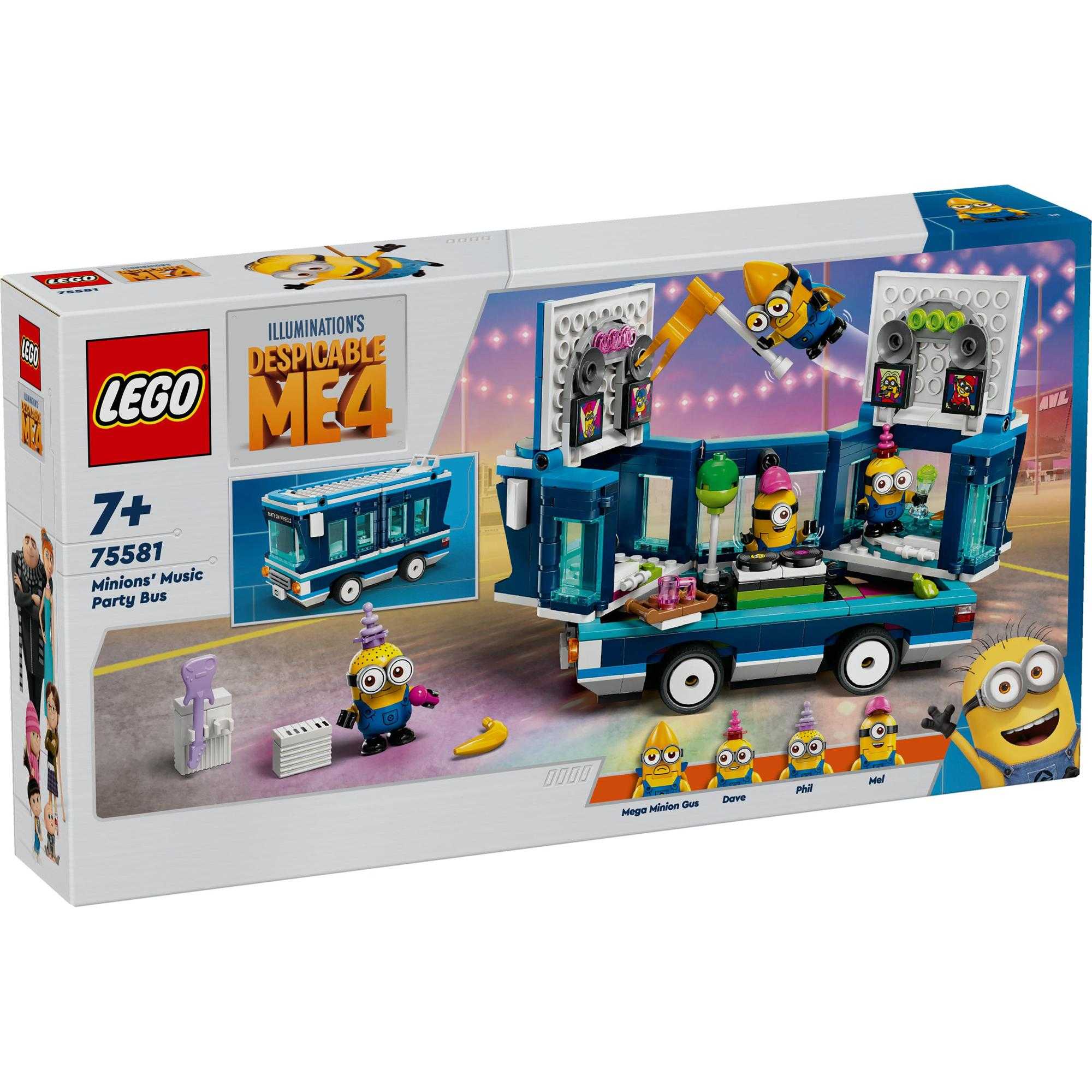 LEGO Despicable Me 4 75581 Minions’ Music Party Bus (379 Pieces)