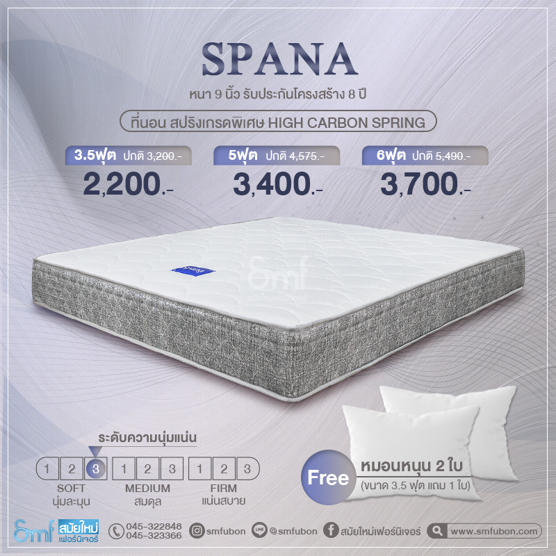 ที่นอนสปริง รุ่น Spana
