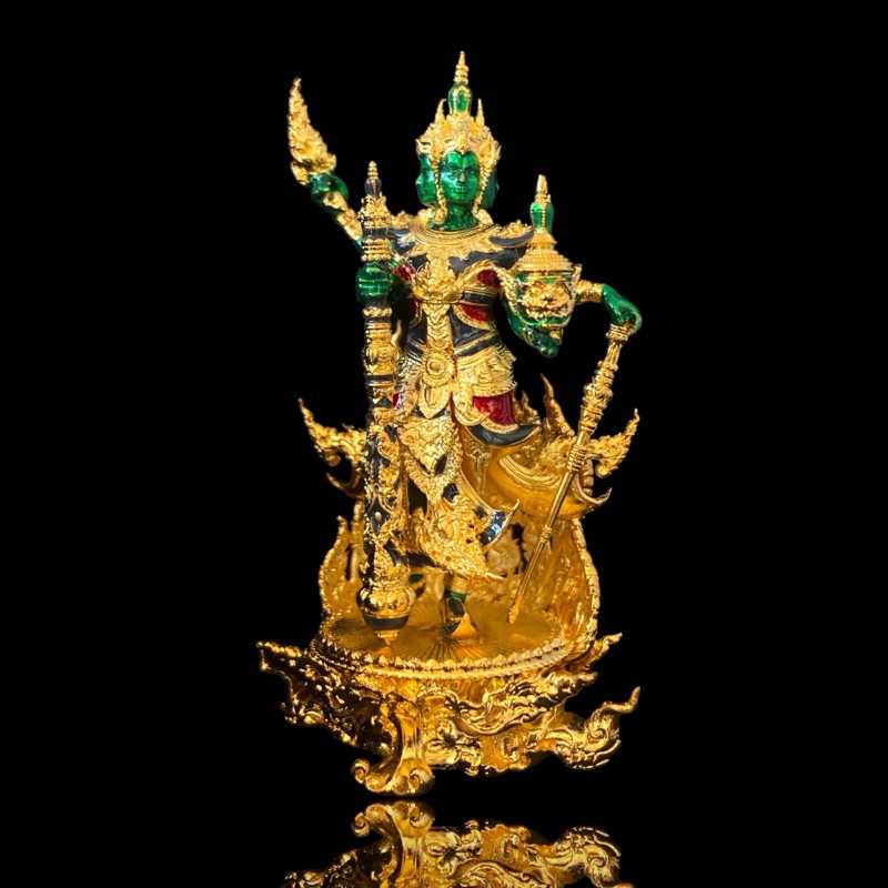 ท้าวเวสสุวรรณโสดาพรหม ผู้สดับรับฟังทุกปัญหาของมวลมนุษย์ ขนาด 5.9 ซม. เงินชุบทองลงยา