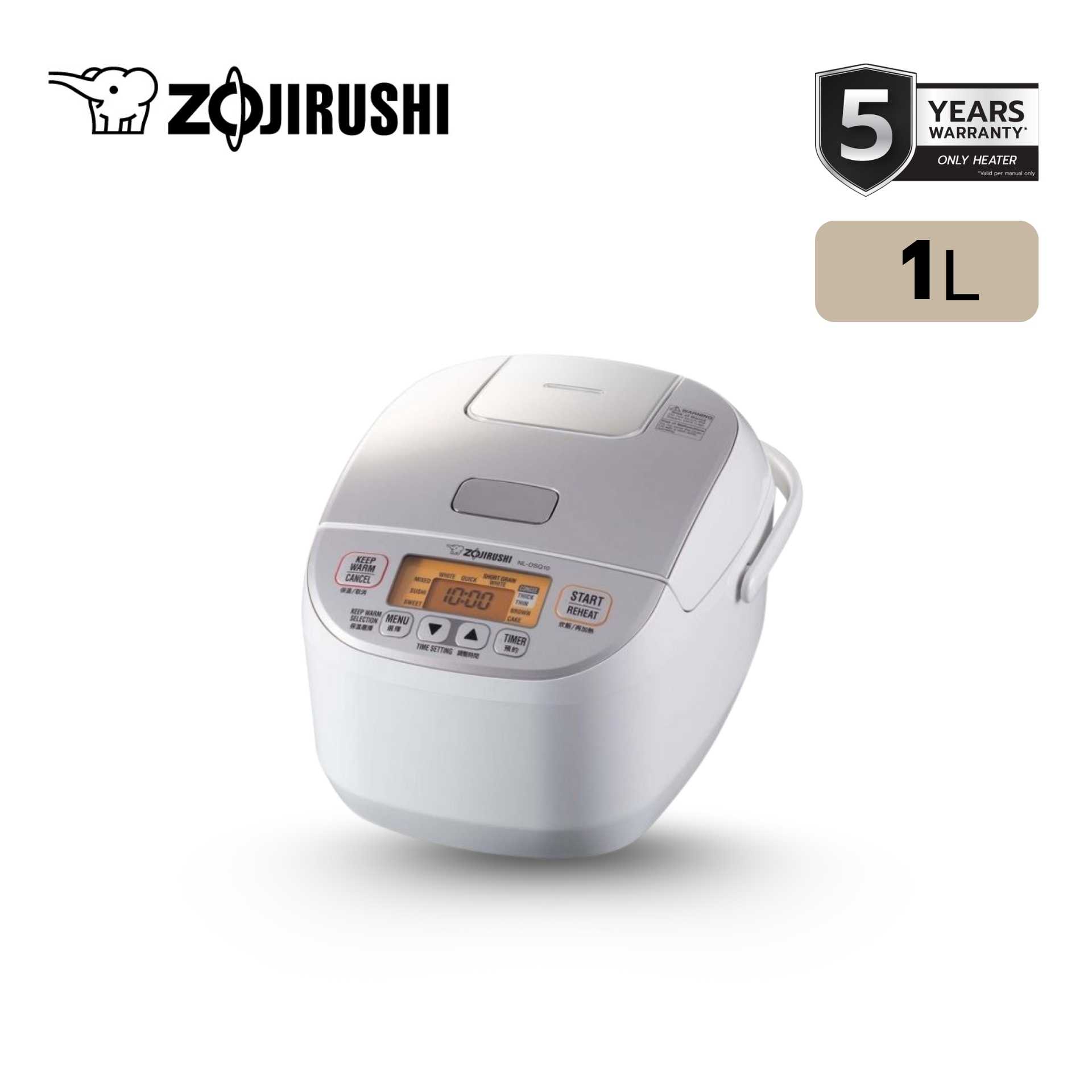 Zojirushi หม้อหุงข้าวไฟฟ้าไมโครคอมพิวเตอร์ 1.0 ลิตร รุ่น NL-DSQ10-WA