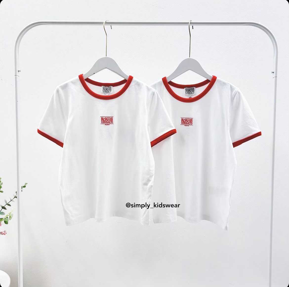 Marithe Ringer Logo T-shirt white/red (Women)