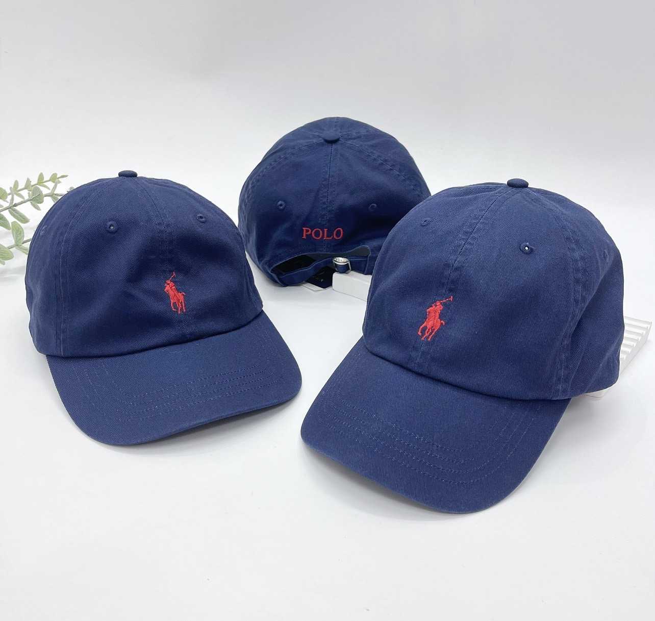 Ralph Lauren Cotton Chino Ball Cap (Navy/Red)