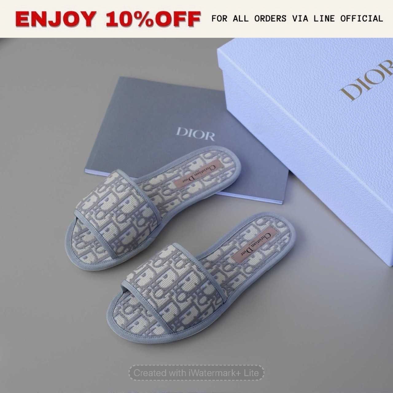 NEW! DIOR Chez Moi Slide Deep Gray Oblique | Shoes