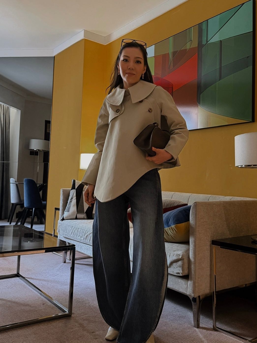 A.W.A.K.E. MODE Gaberdine Trench Jacket Light Khaki - Light Khaki